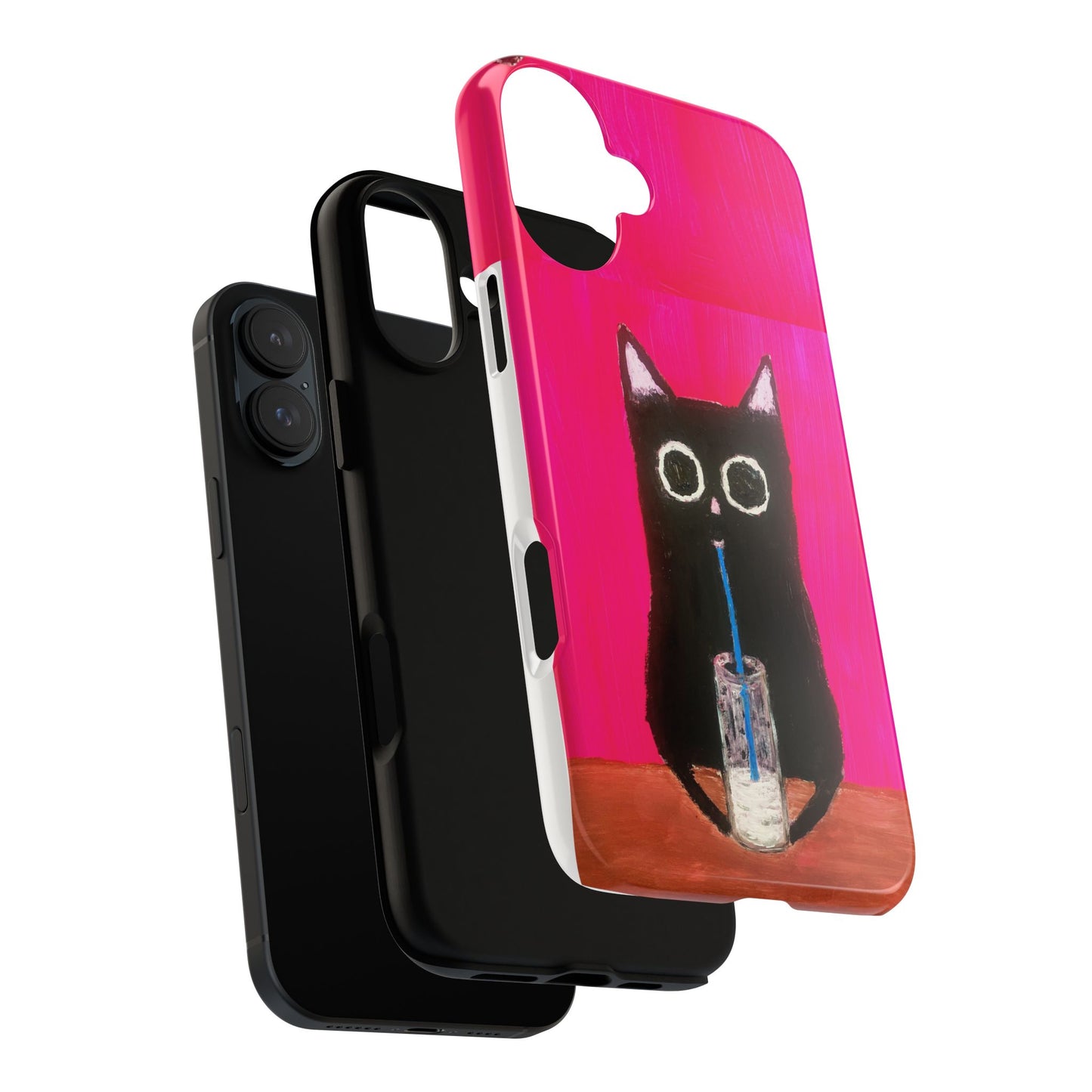 Cat Drinking Milk iPhone 16 Tough Case