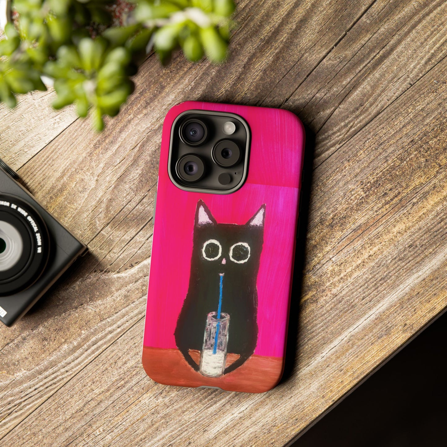 Cat Drinking Milk iPhone 16 Tough Case