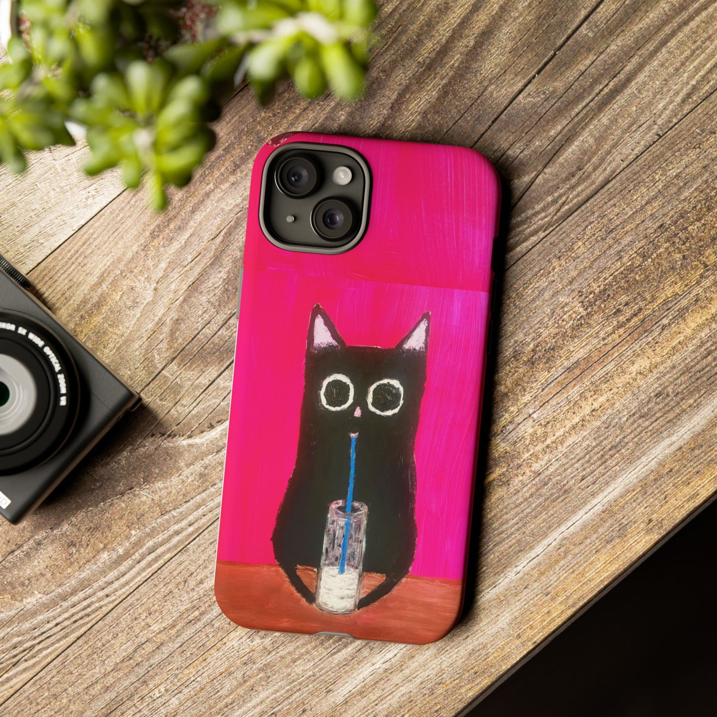 Cat Drinking Milk iPhone 16 Tough Case