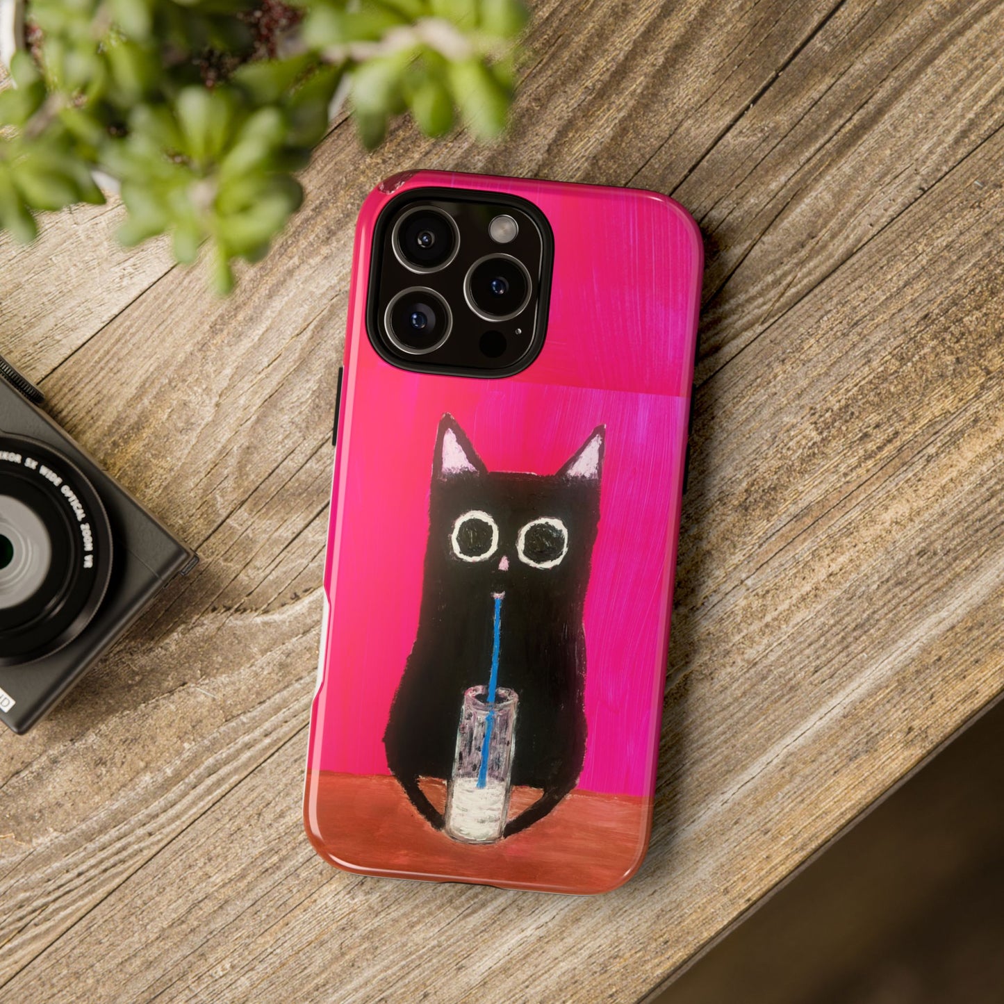 Cat Drinking Milk iPhone 16 Tough Case