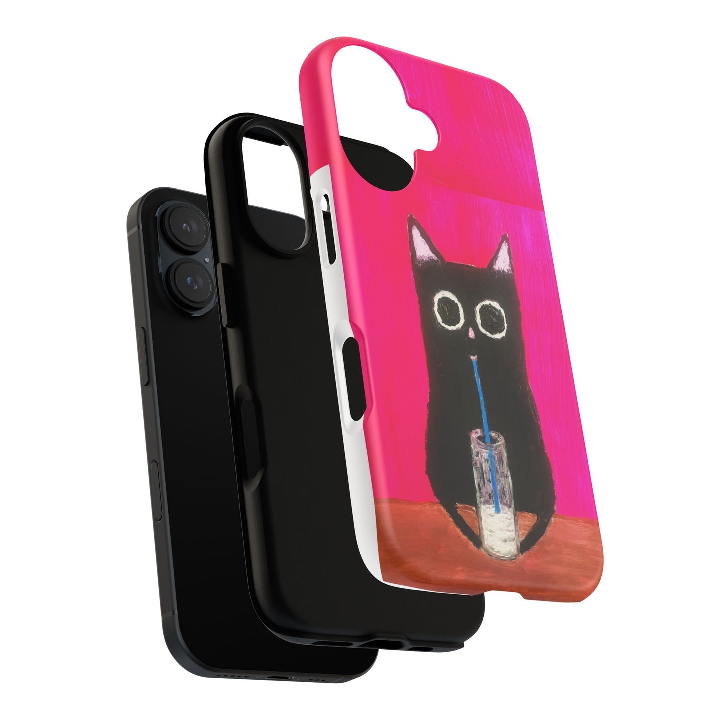 Cat Drinking Milk iPhone 16 Tough Case