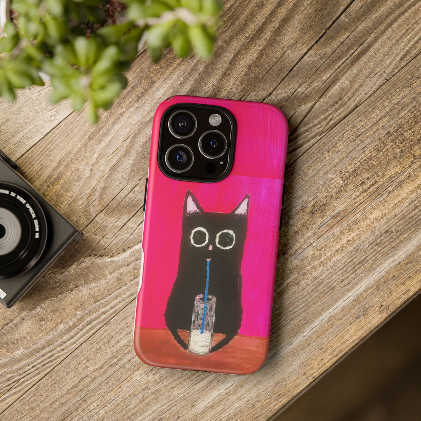 Cat Drinking Milk iPhone 16 Tough Case