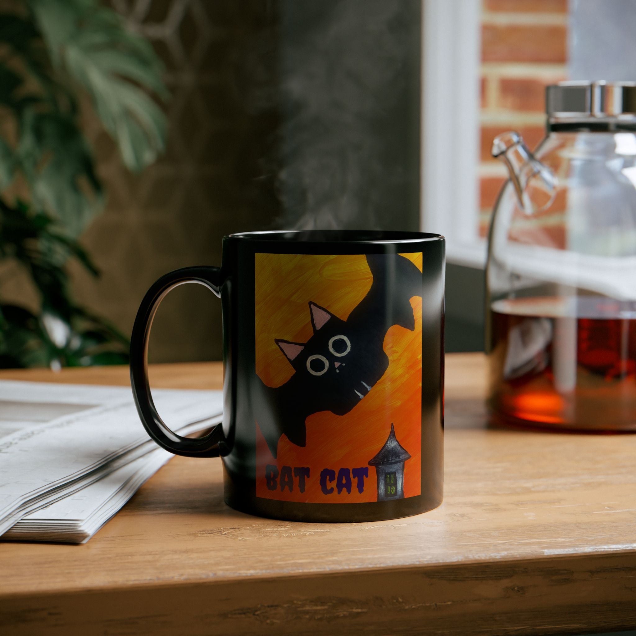 Halloween Bat Cat Mug