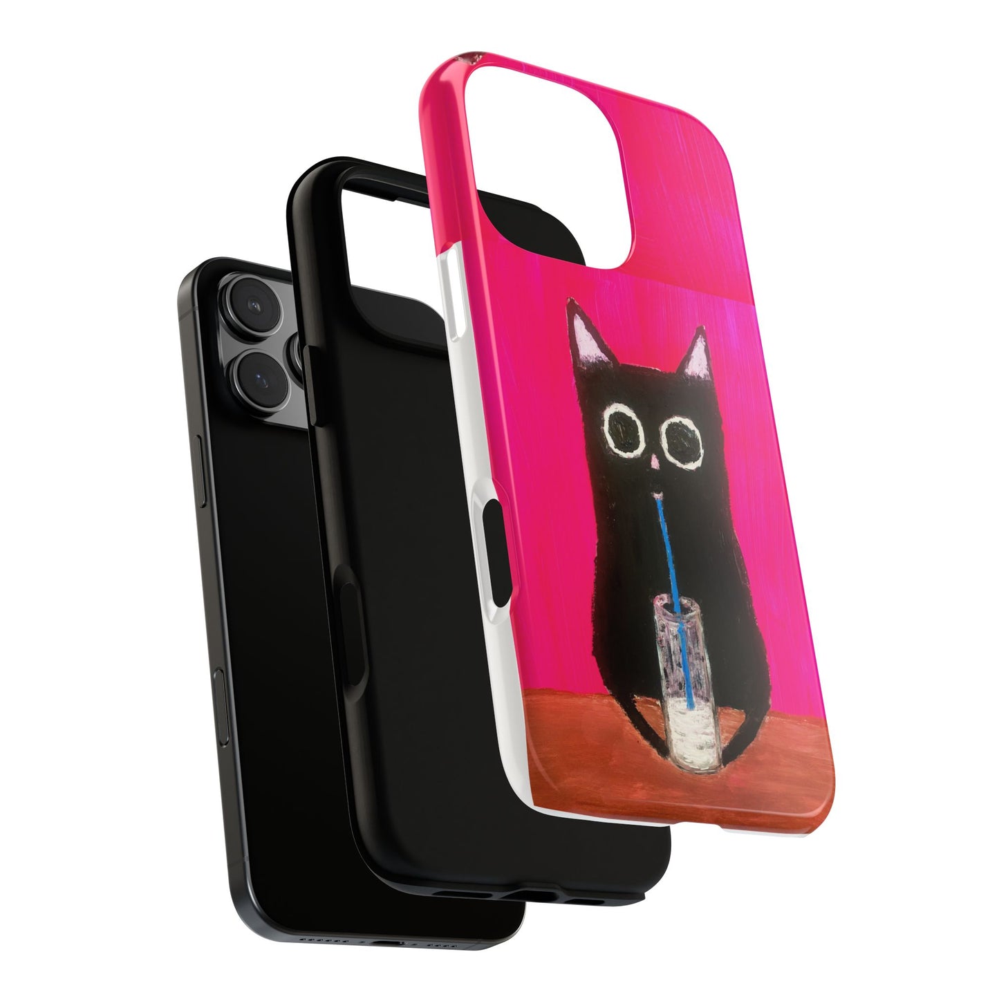 Cat Drinking Milk iPhone 16 Tough Case