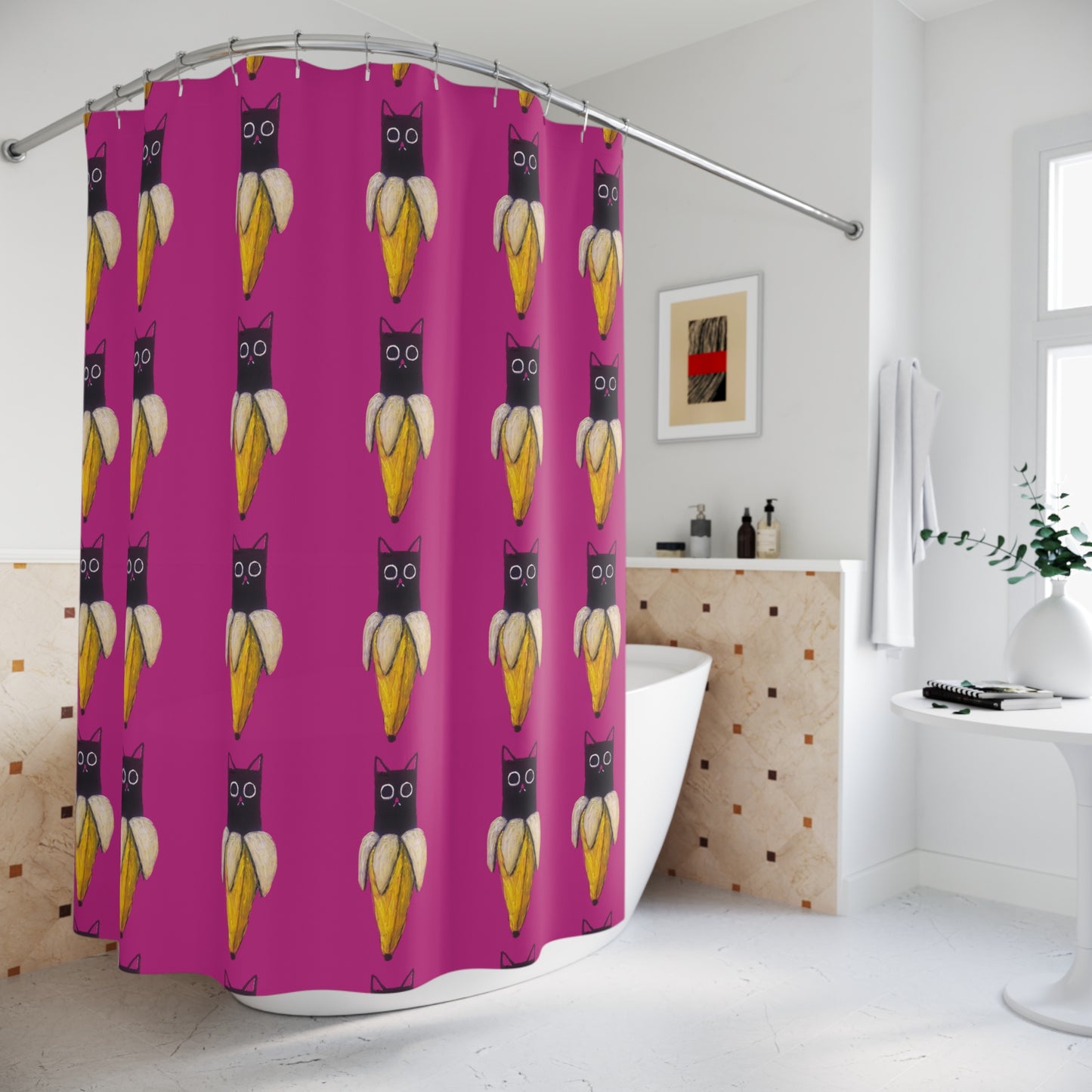 Banana Cat Shower Curtain