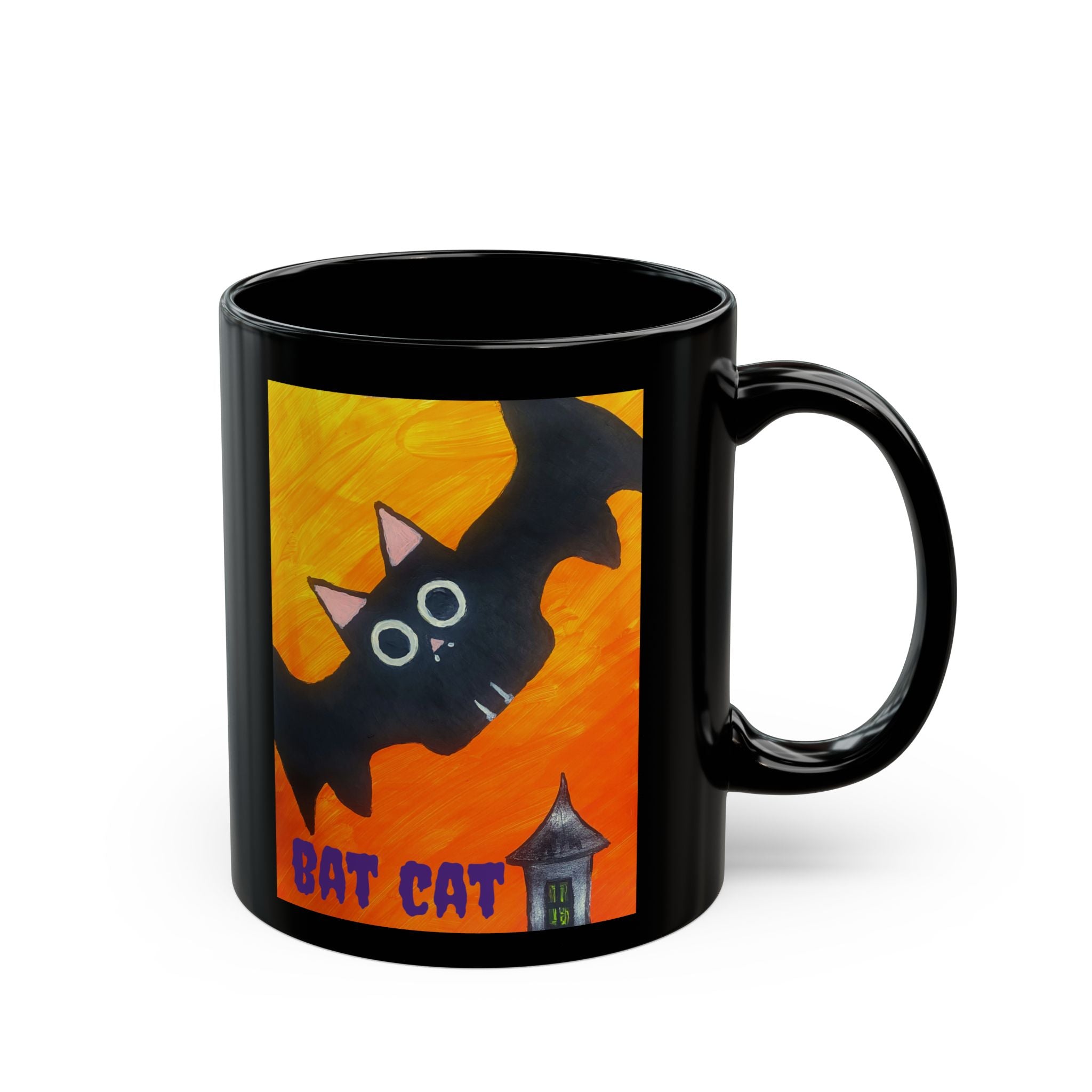 Halloween Bat Cat Mug