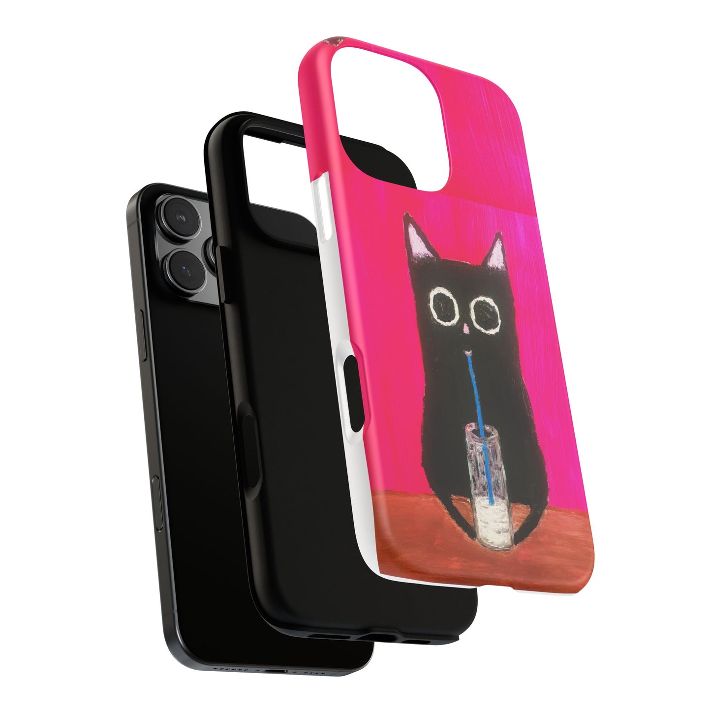 Cat Drinking Milk iPhone 16 Tough Case