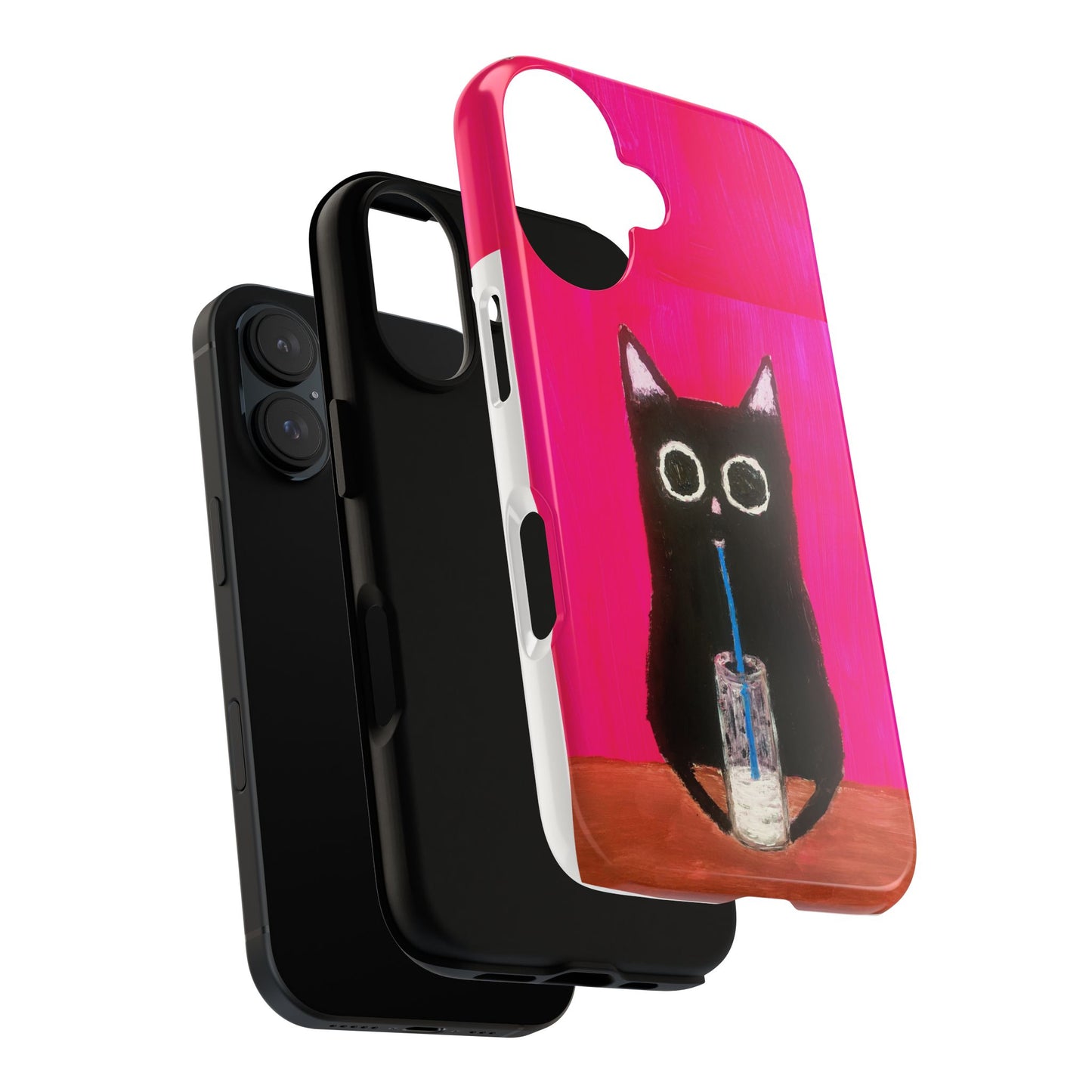 Cat Drinking Milk iPhone 16 Tough Case