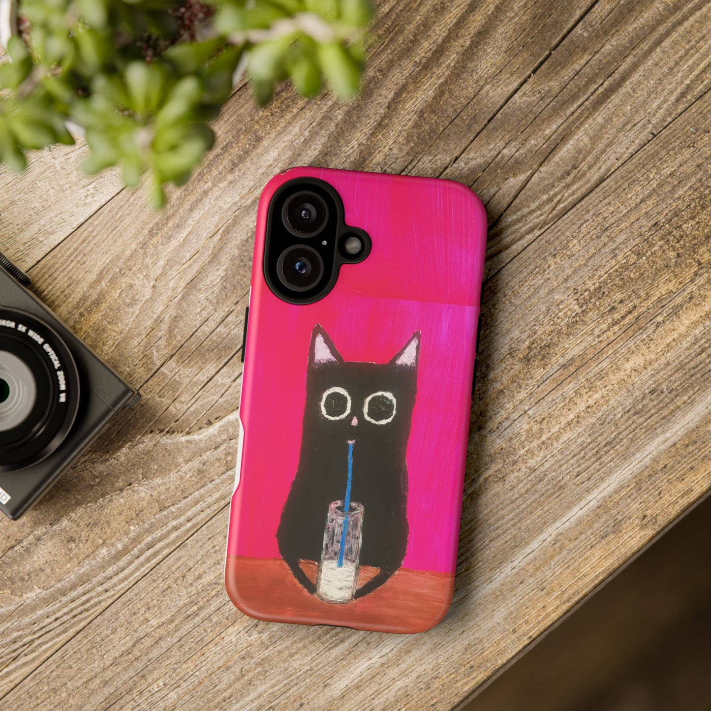 Cat Drinking Milk iPhone 16 Tough Case