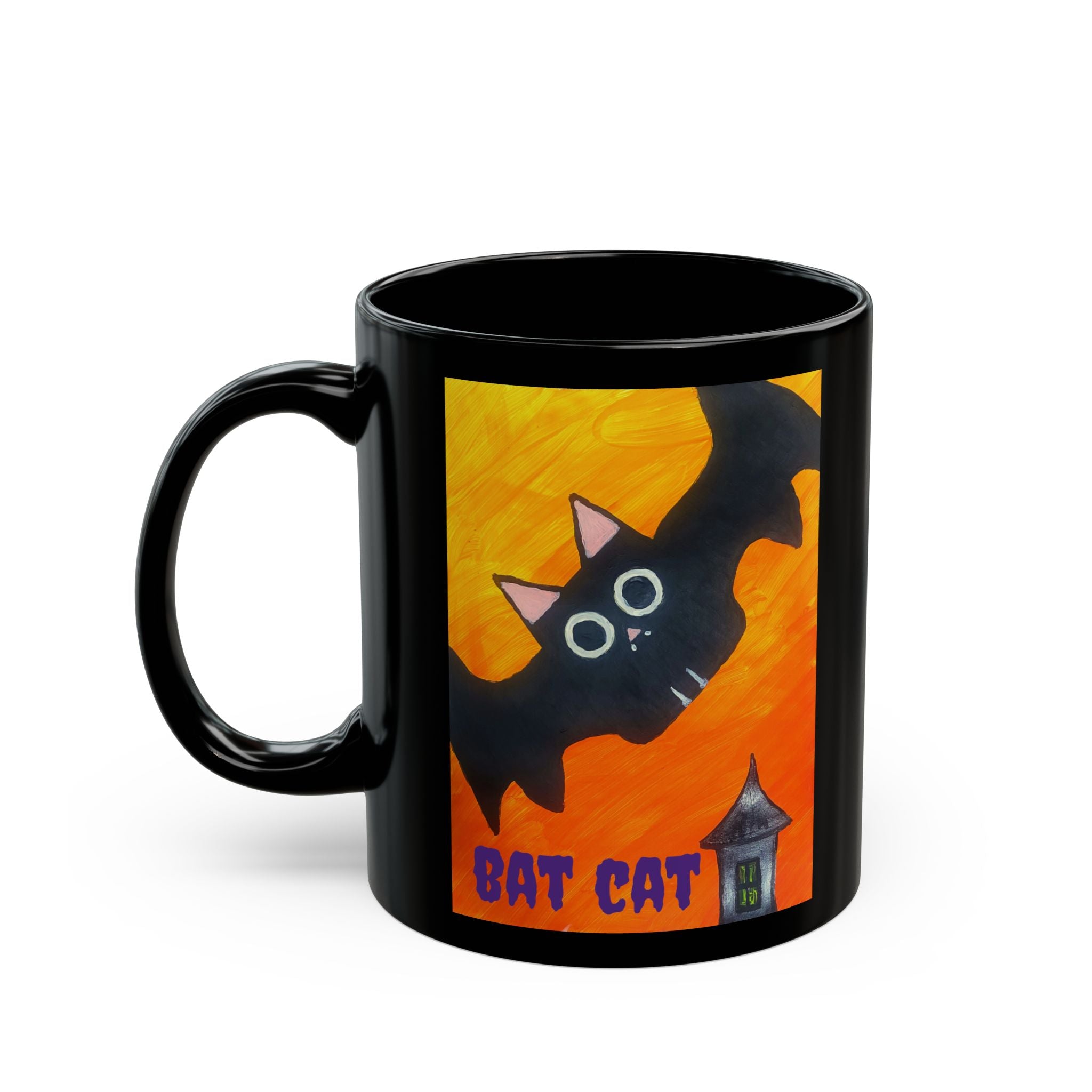 Halloween Bat Cat Mug
