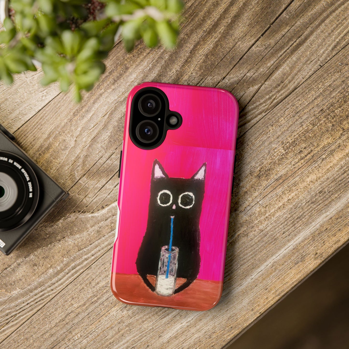 Cat Drinking Milk iPhone 16 Tough Case