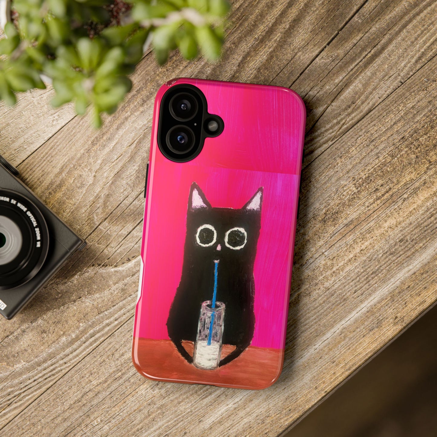 Cat Drinking Milk iPhone 16 Tough Case