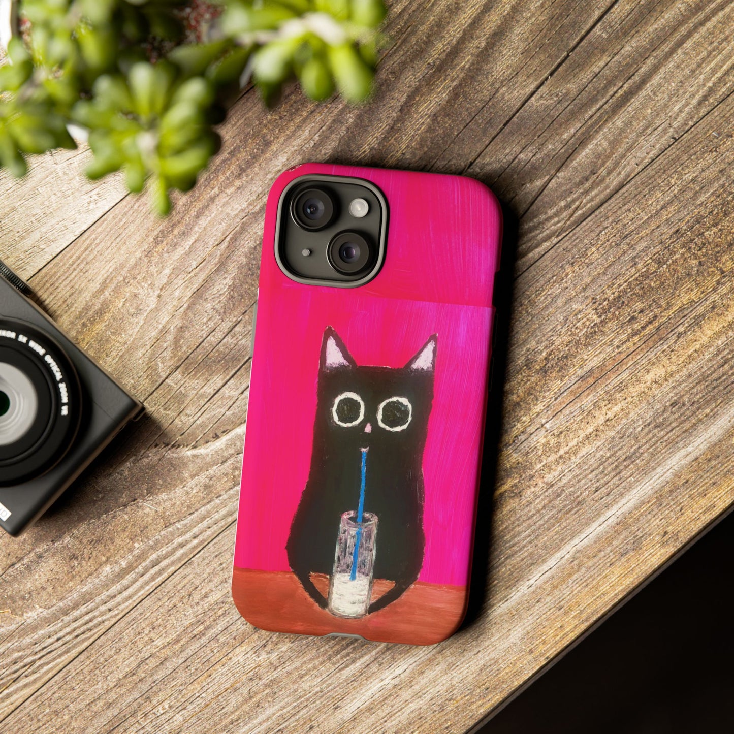 Cat Drinking Milk iPhone 16 Tough Case