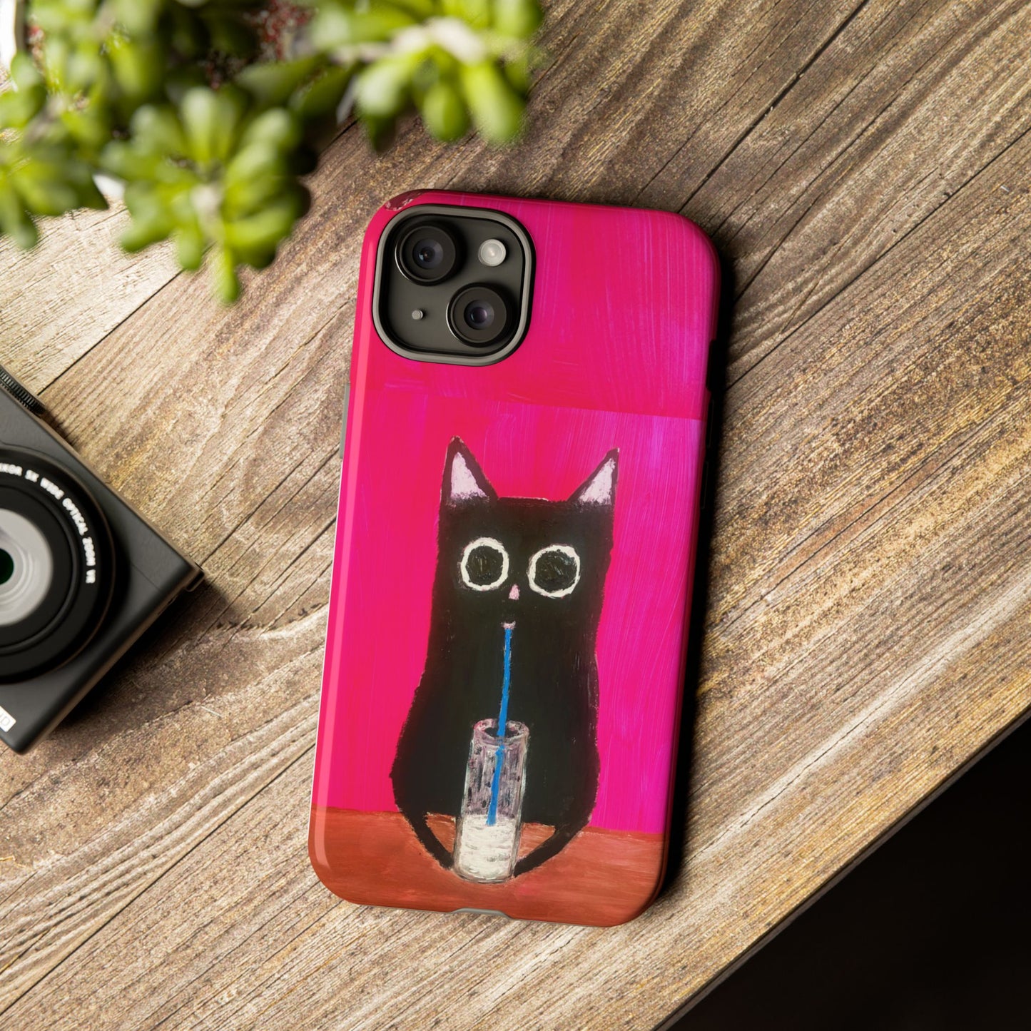 Cat Drinking Milk iPhone 16 Tough Case