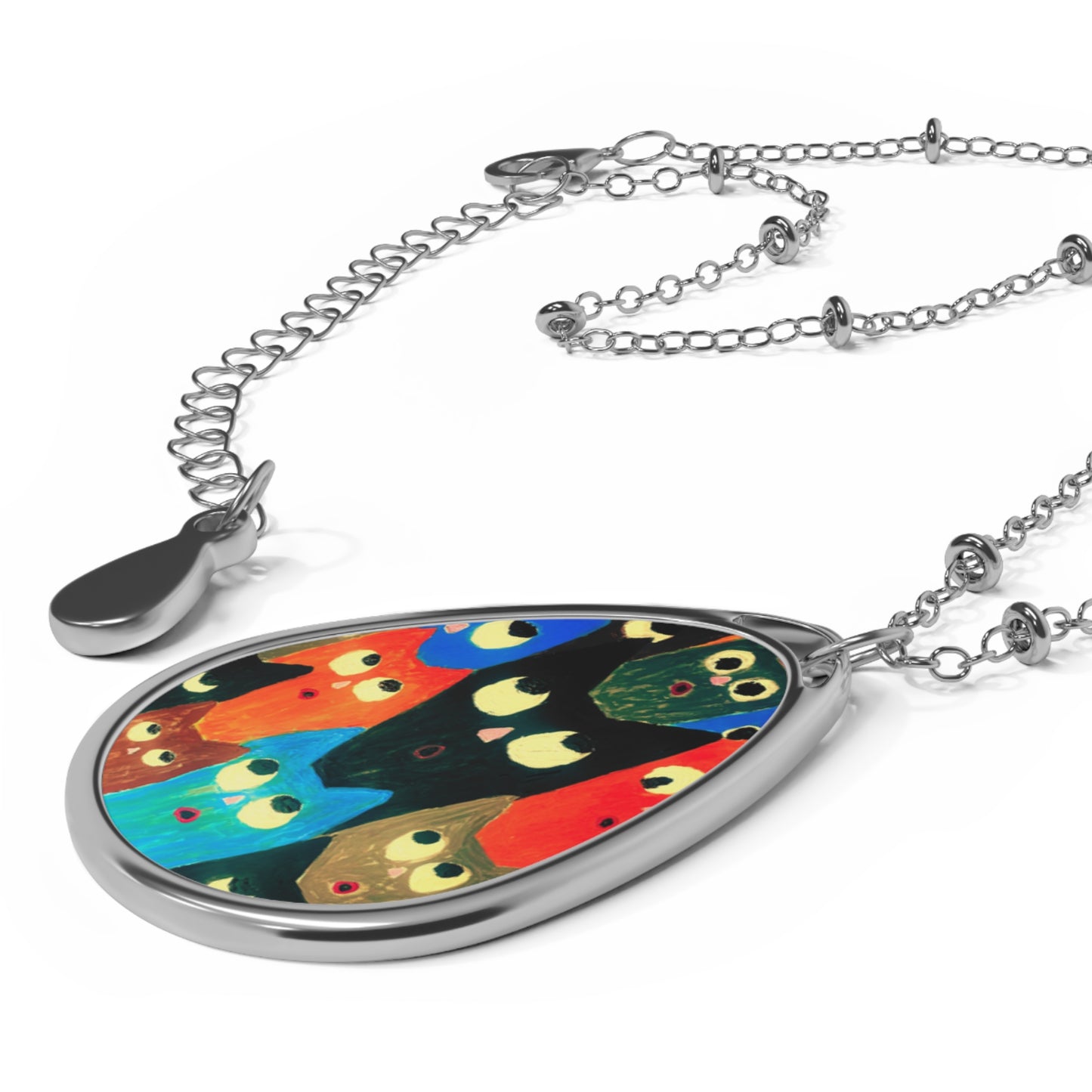 Choir of Cats Oval Necklace
