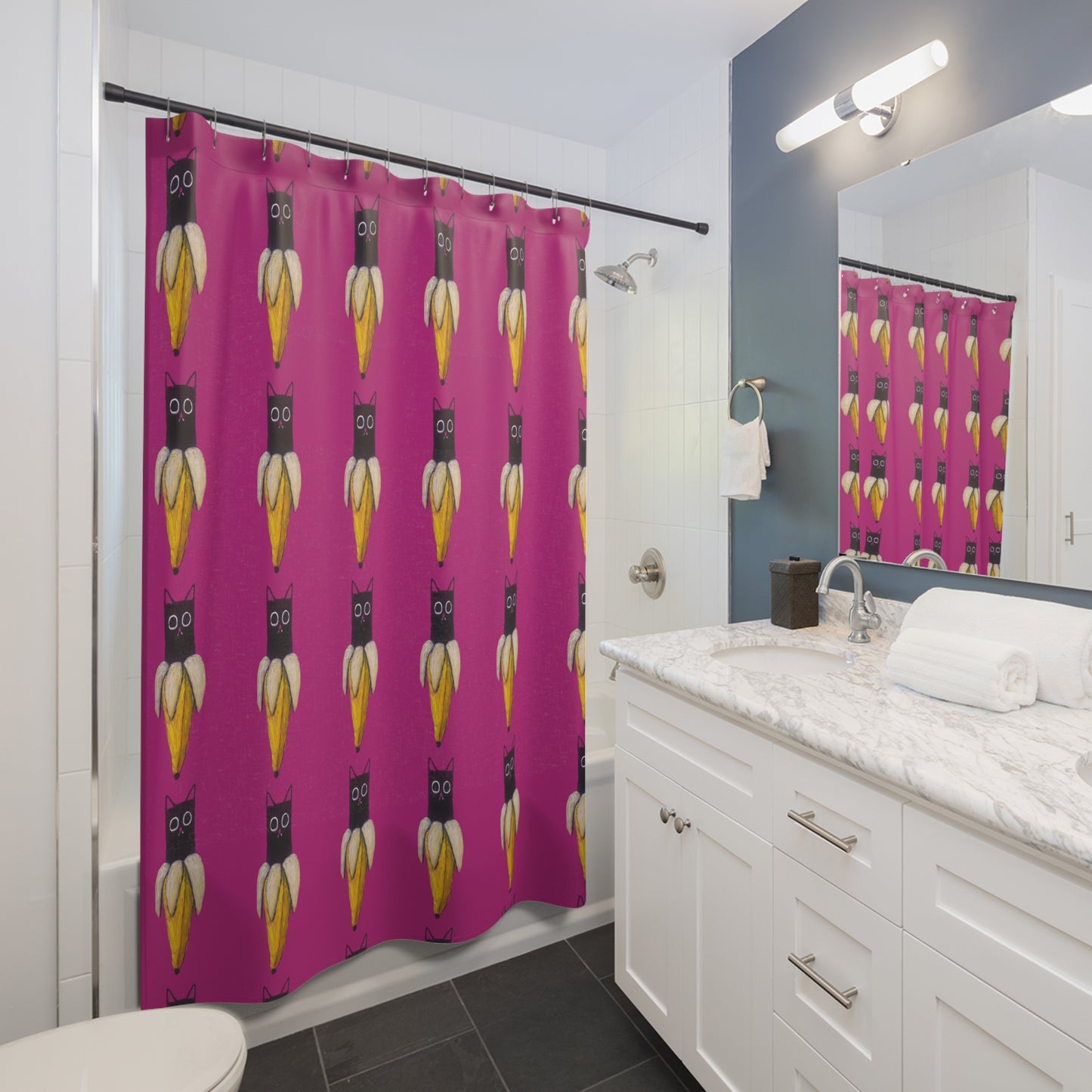 Banana Cat Shower Curtain