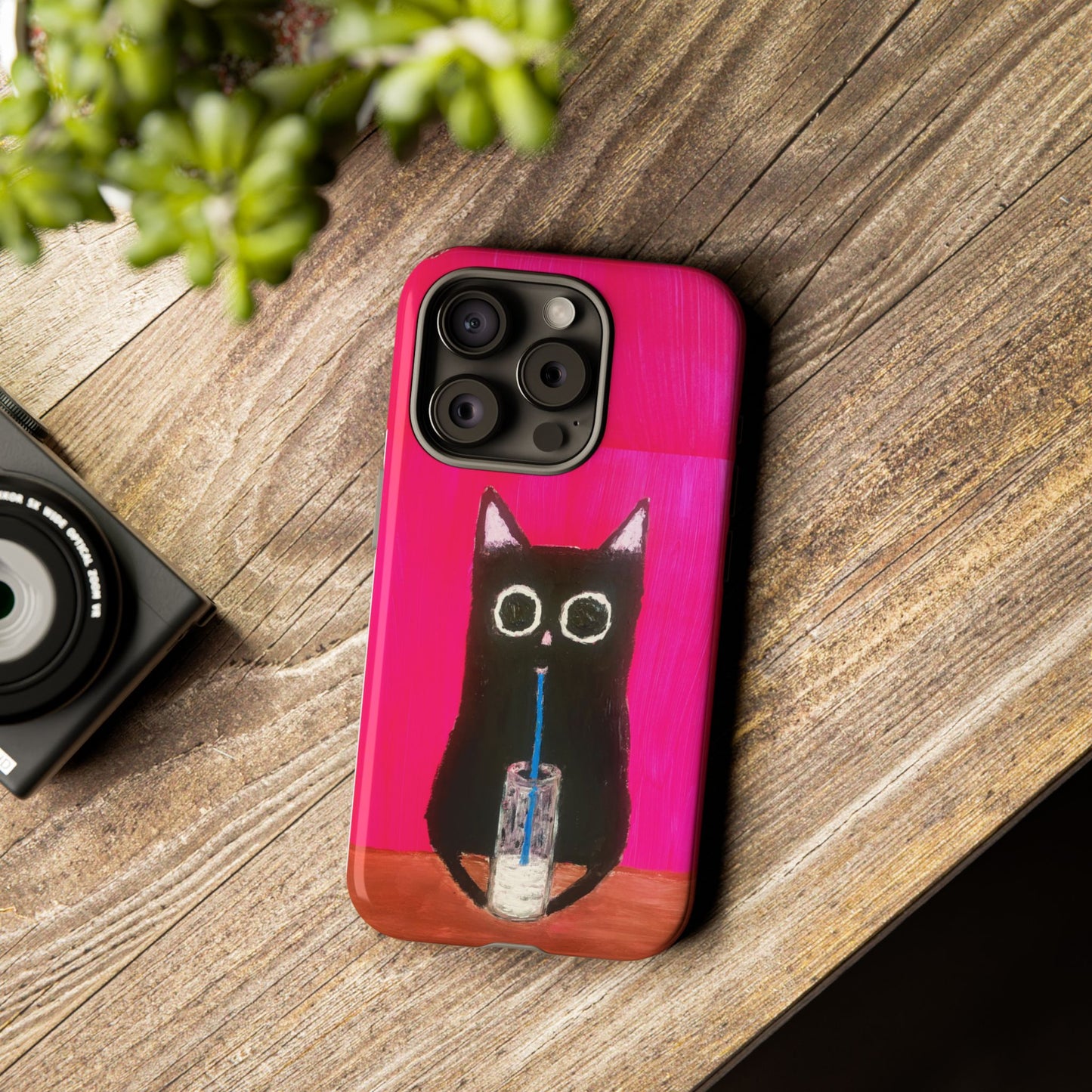 Cat Drinking Milk iPhone 16 Tough Case