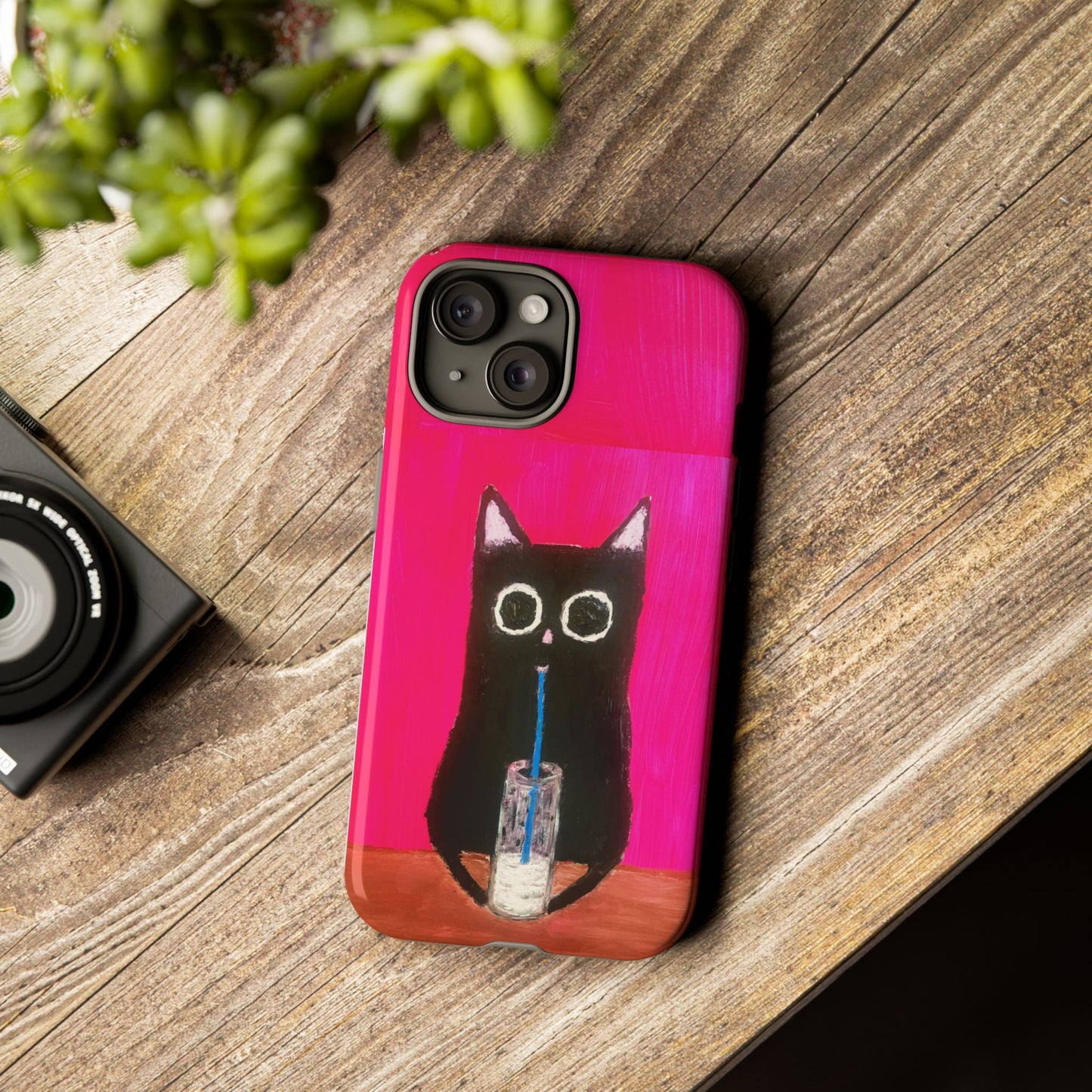 Cat Drinking Milk iPhone 16 Tough Case