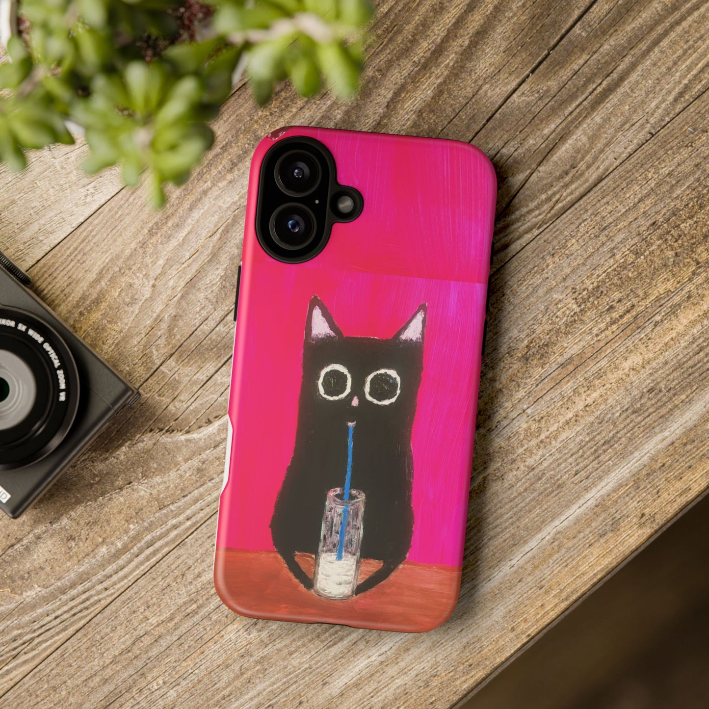 Cat Drinking Milk iPhone 16 Tough Case