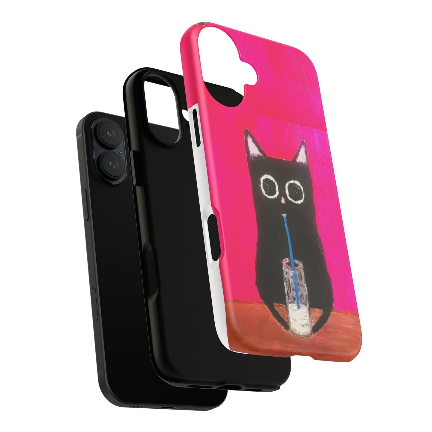 Cat Drinking Milk iPhone 16 Tough Case
