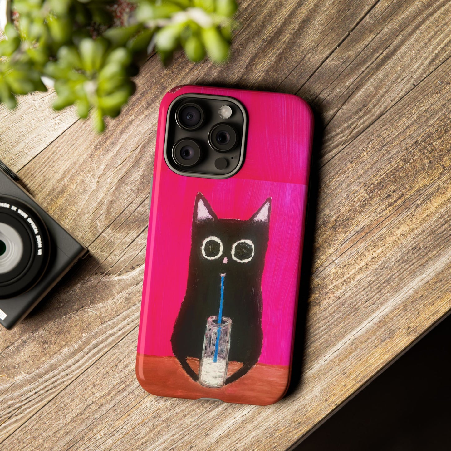 Cat Drinking Milk iPhone 16 Tough Case