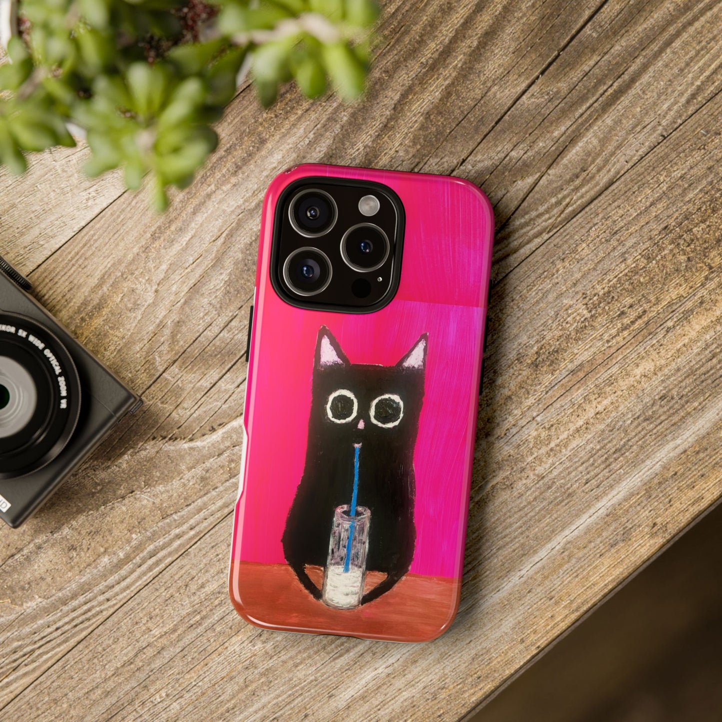 Cat Drinking Milk iPhone 16 Tough Case