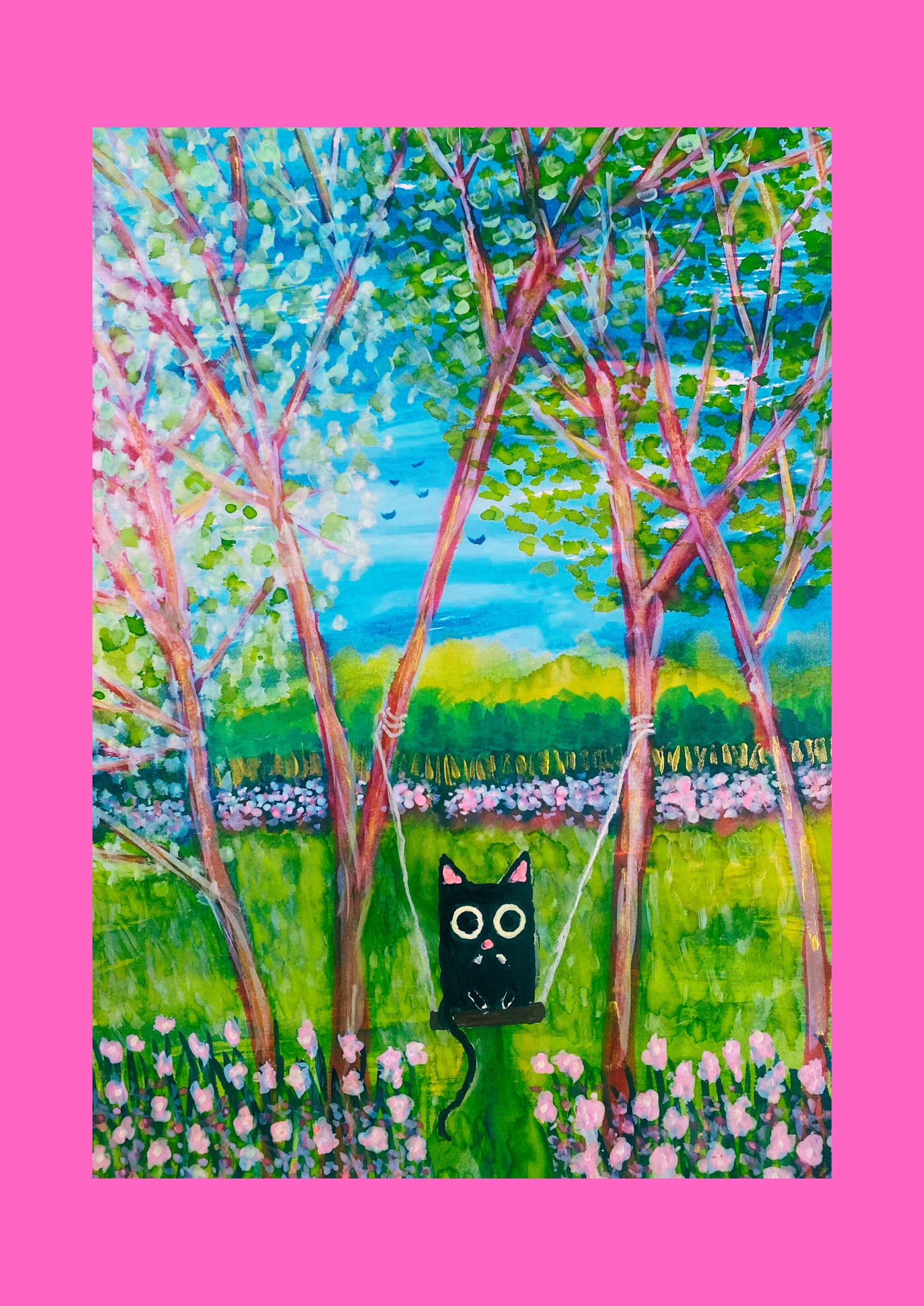 Cat On A Swing