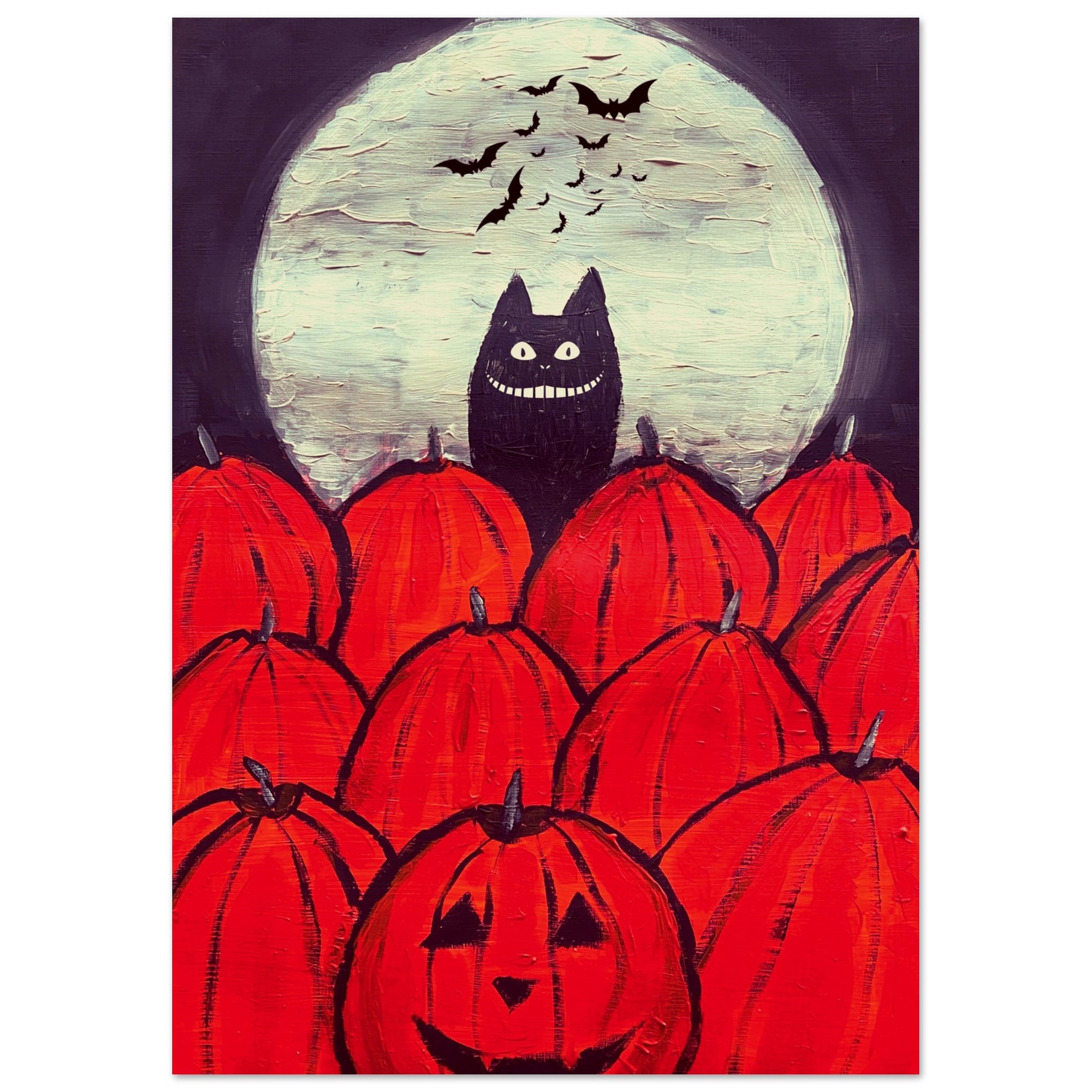 Spooky Kawaii Cat Poster Print Available In A4, A3, A2