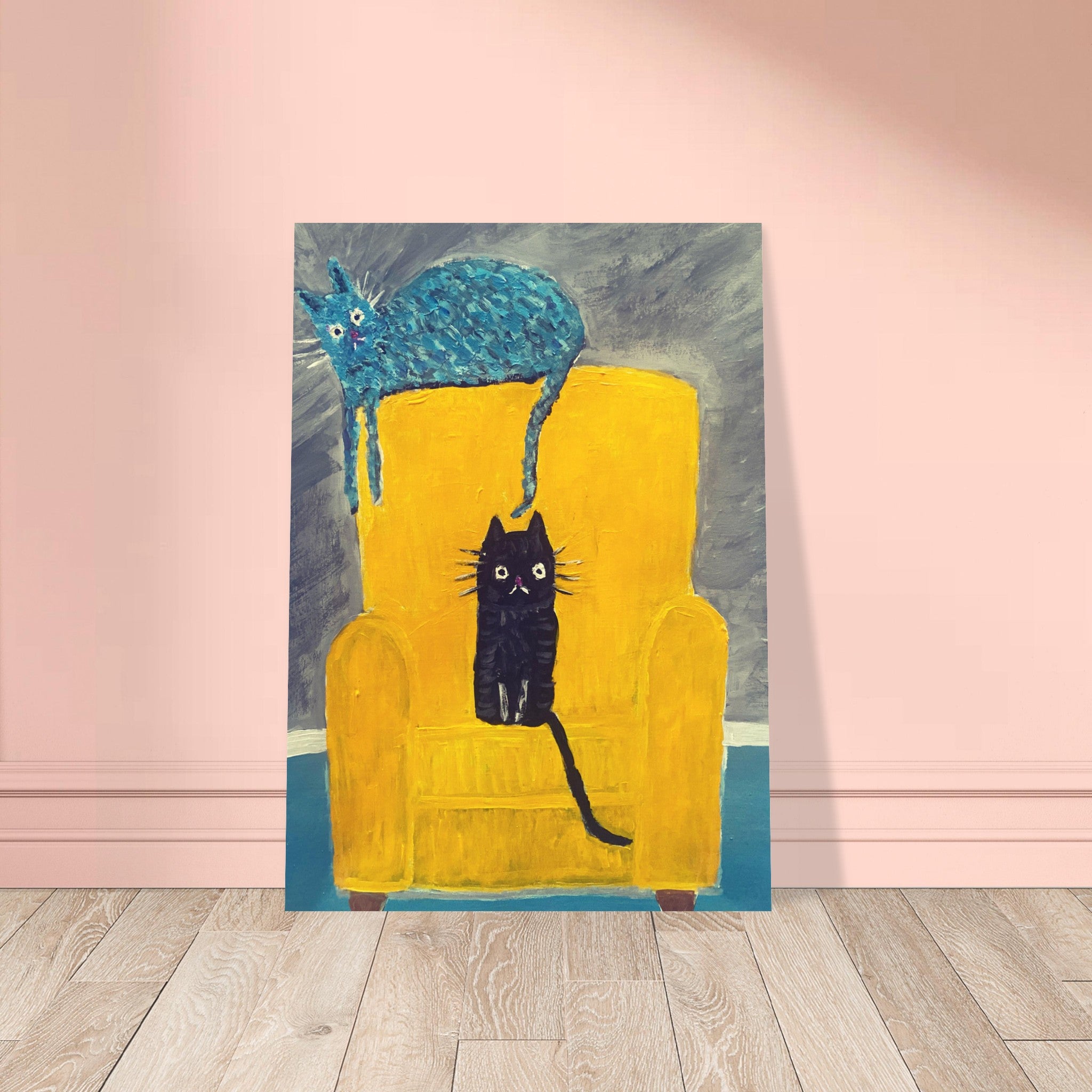 Cats On Armchair Print Available in A4, A3, A2 Sizes