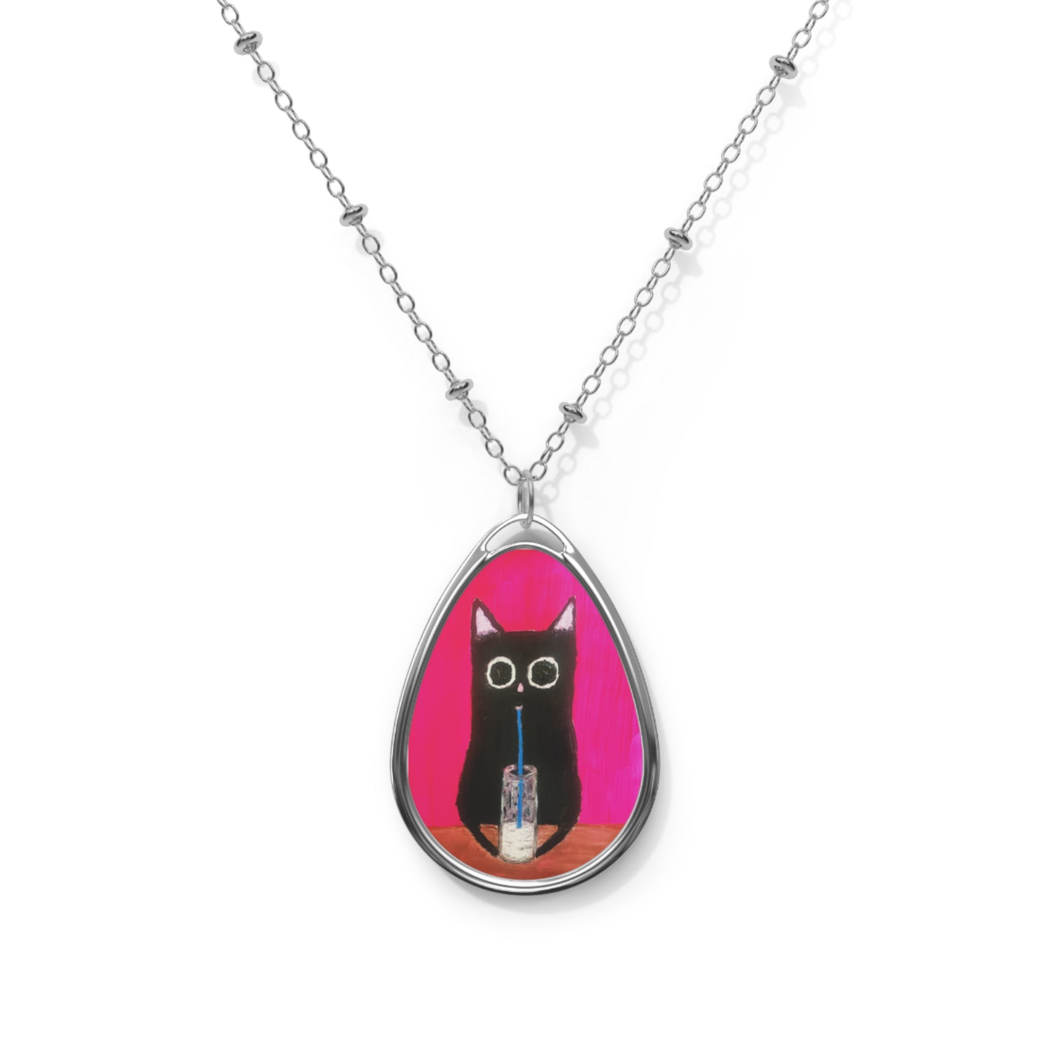 Cat With Milk, Pendant and Necklace