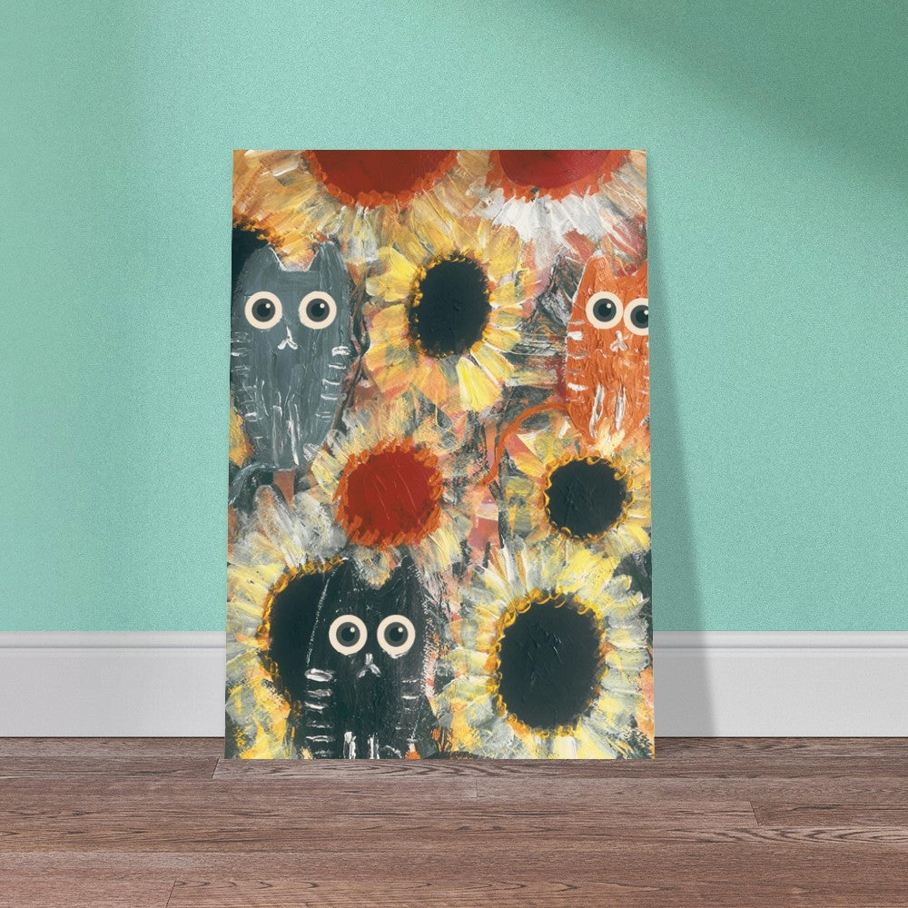 Cats & Flowers Poster Print Available in A4, A3, A2 Sizes