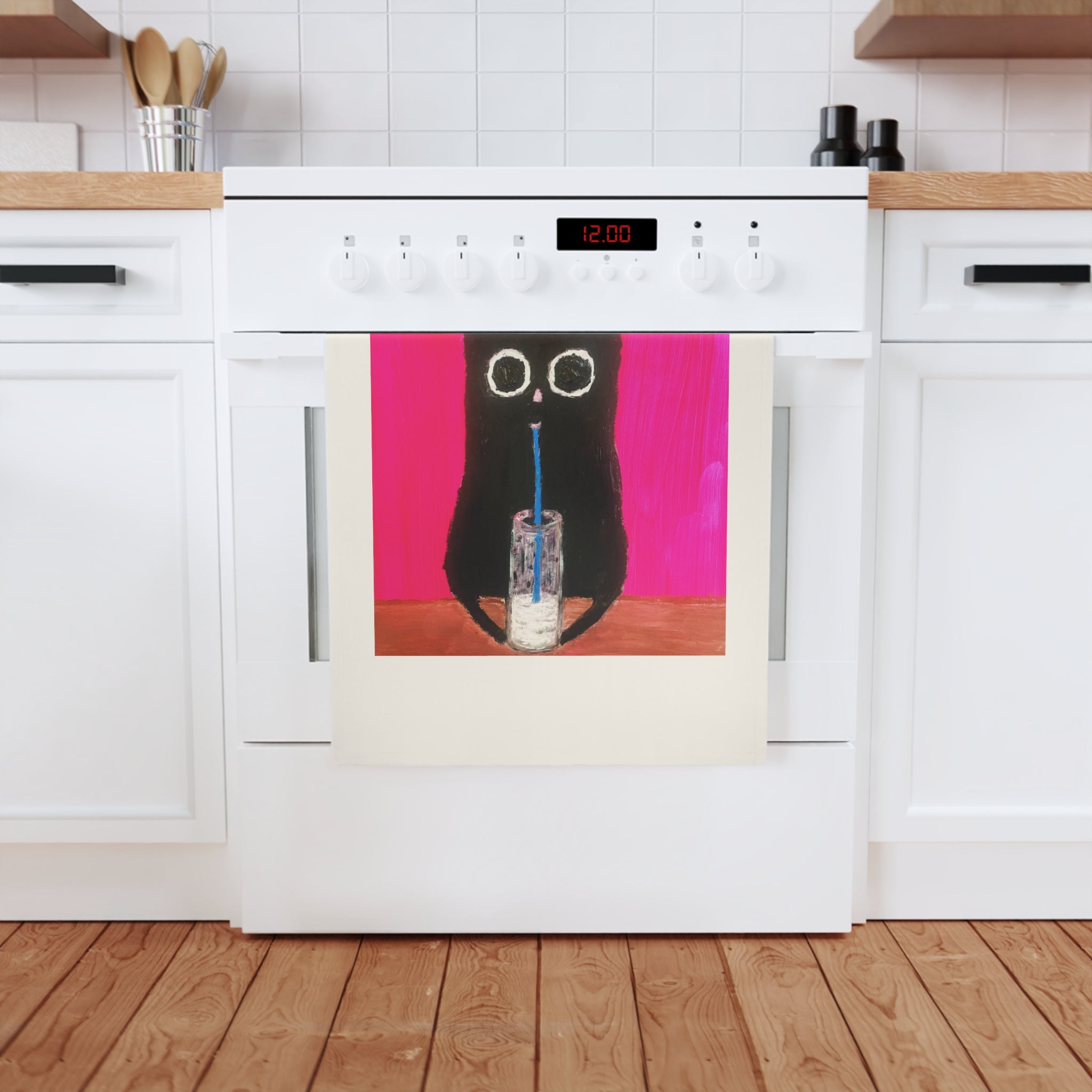 Cat With Milk Tea Towel