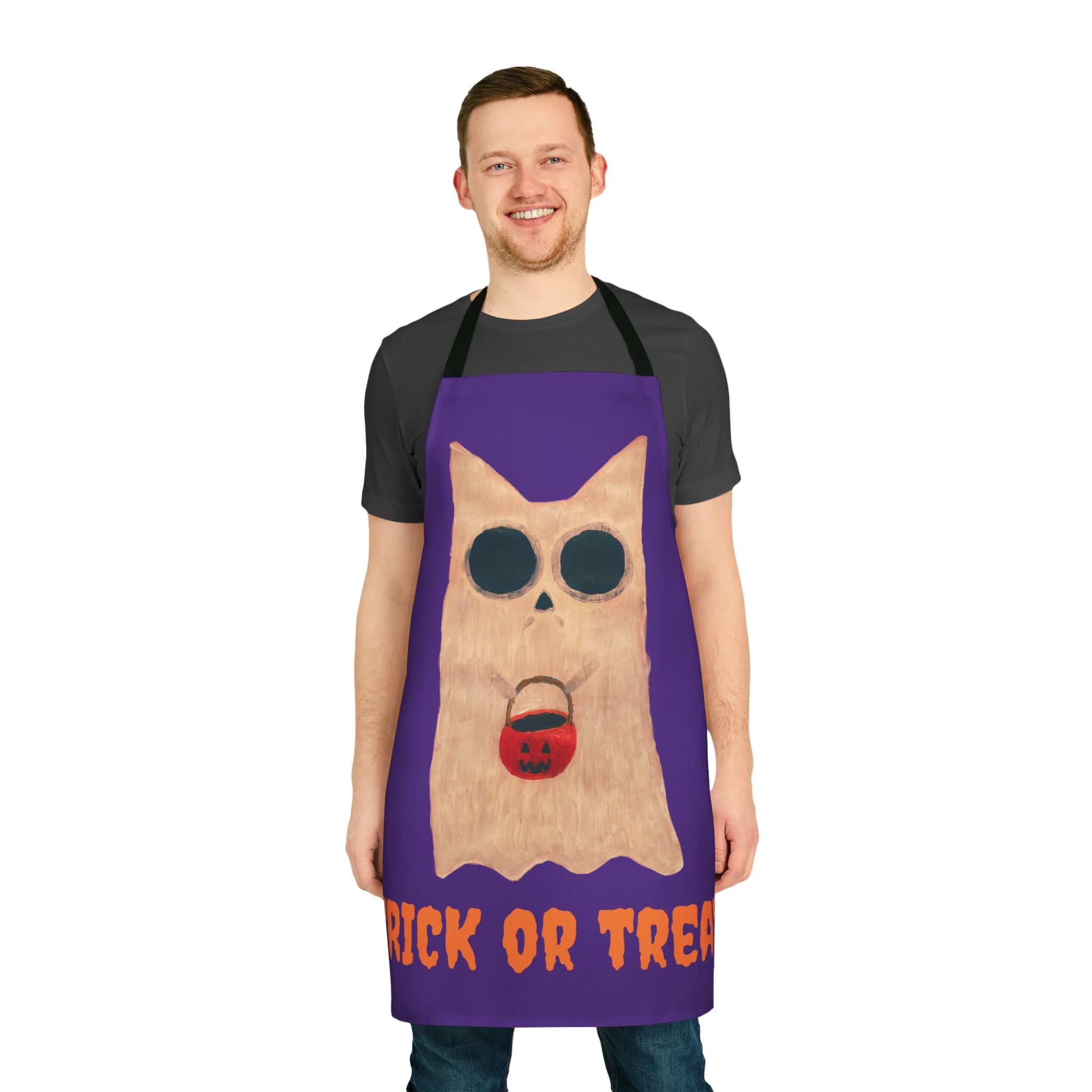 Trick Or Treat Apron, Choice Of 5 Colour Staps