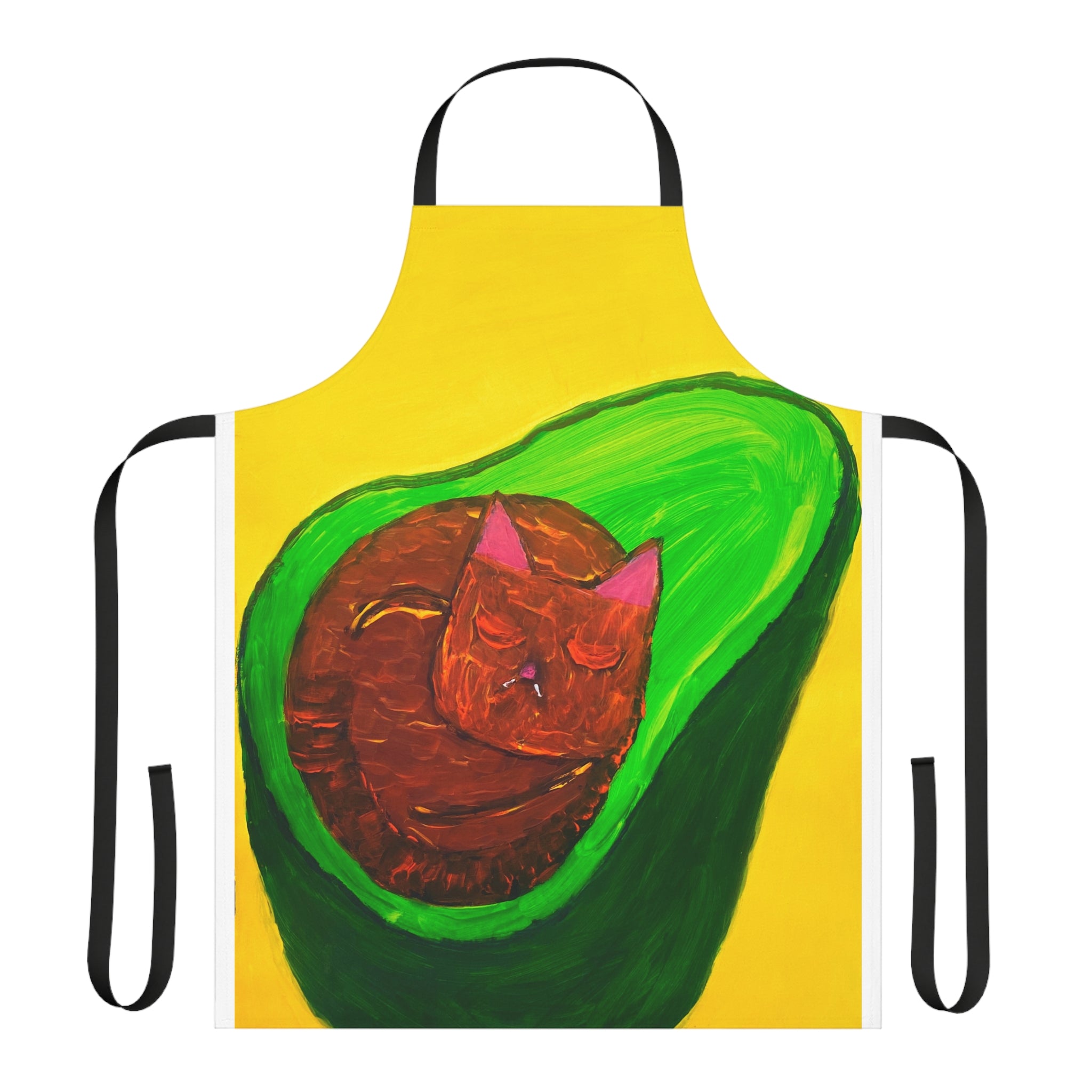 Avocado Cat Apron, Choice of 5 Colour Straps