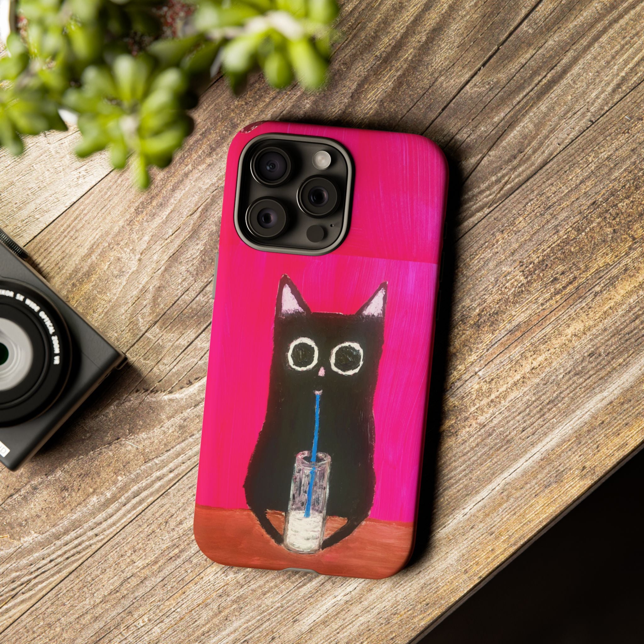 Cat Drinking Milk iPhone 16 Tough Case
