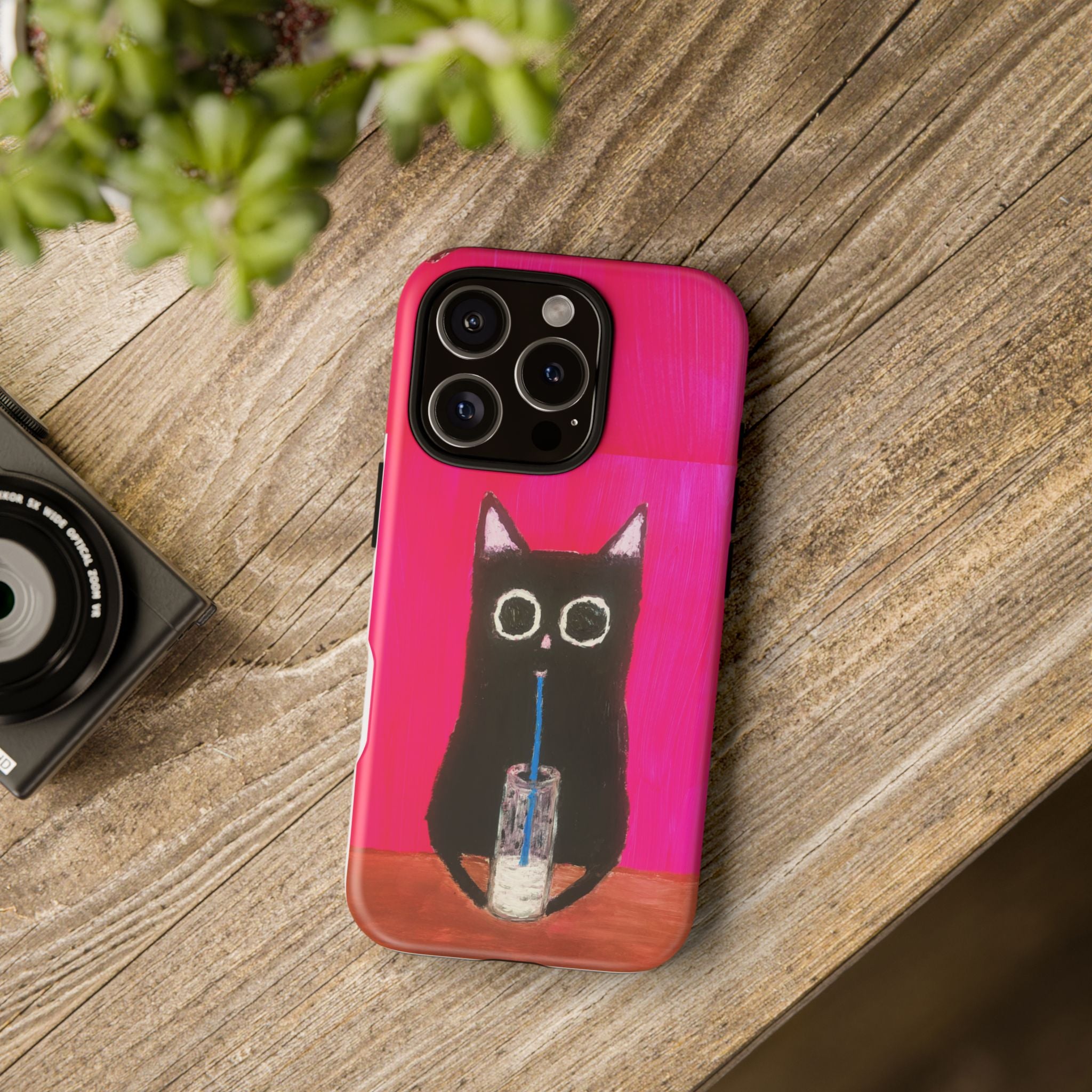 Cat Drinking Milk iPhone 16 Tough Case