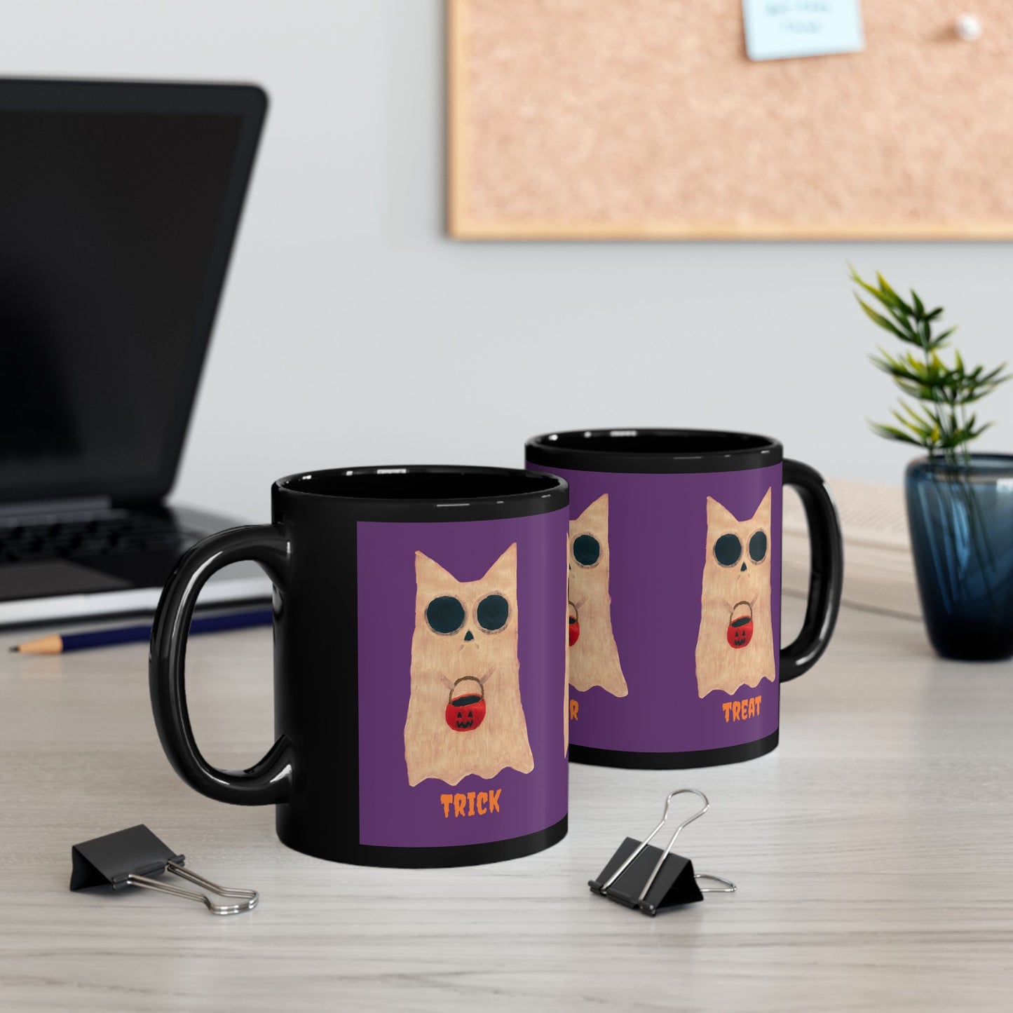 Trick Or Treat Ghost Cat Mug