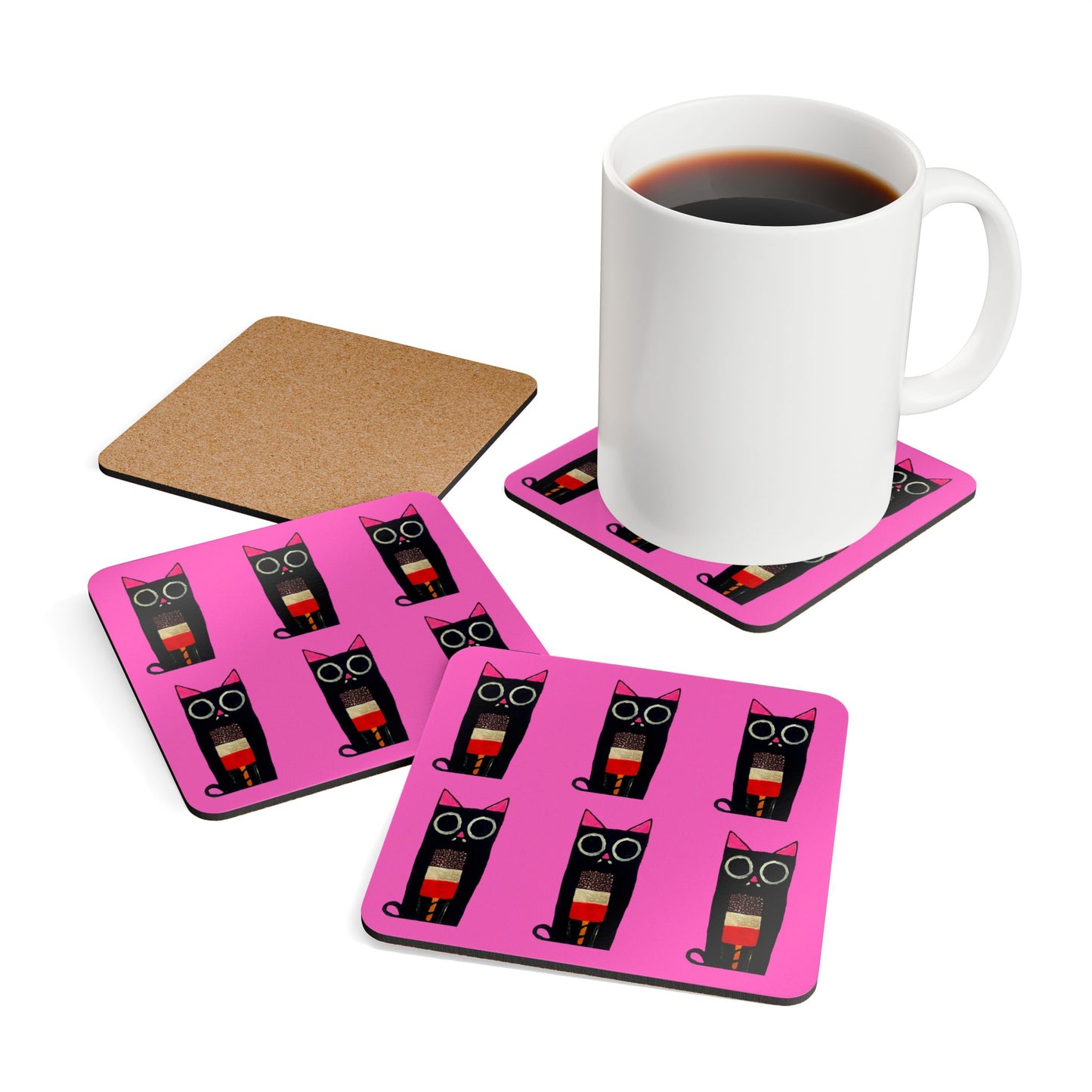 Fab Cat Coaster Set