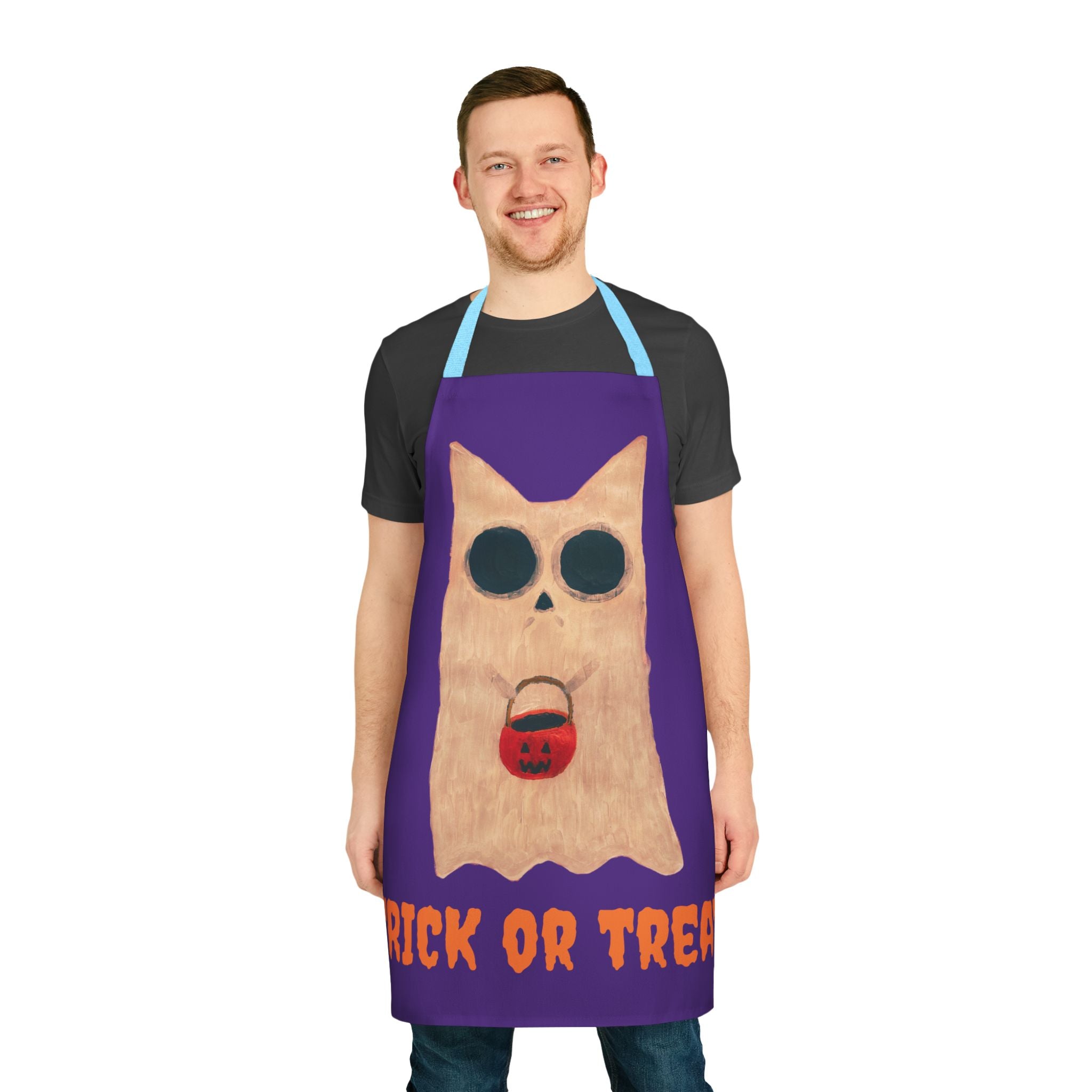 Trick Or Treat Apron, Choice Of 5 Colour Staps