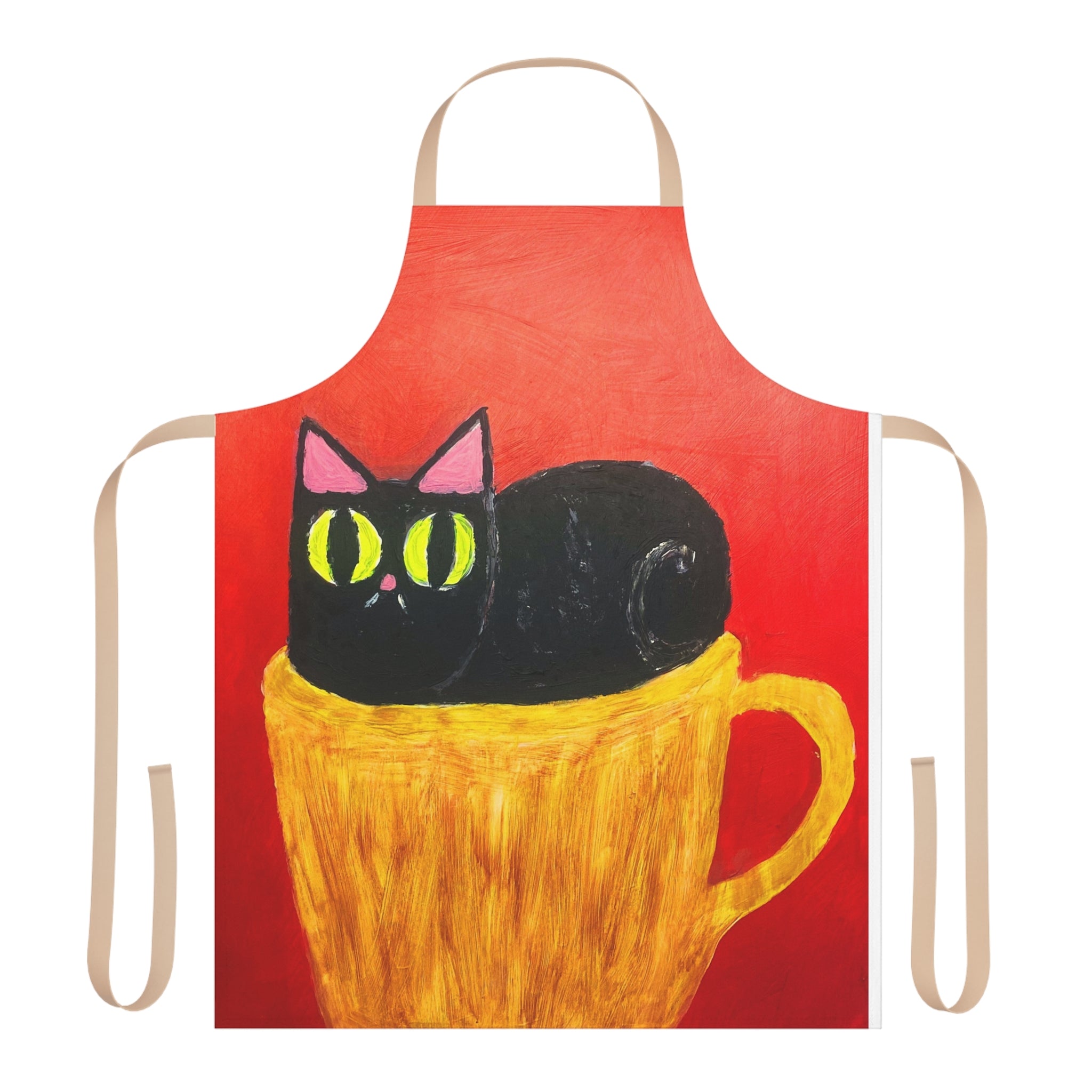 Cup of Cat Apron,Choice of 5 Colours Straps