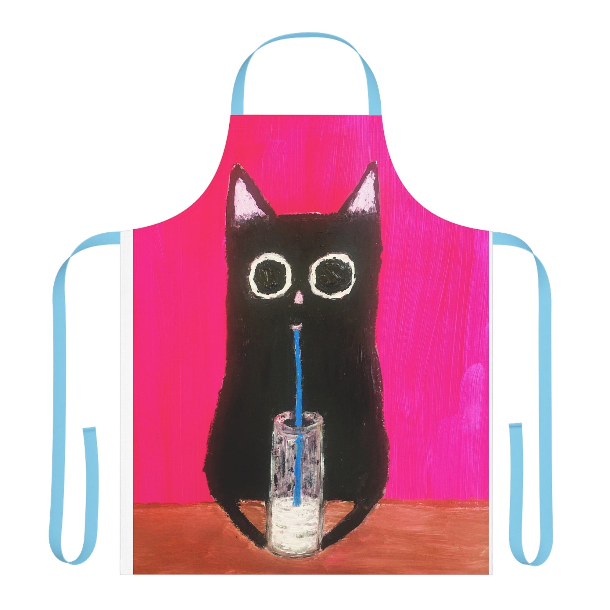 Cat With Milk Apron, Choice Of 5 Colour Straps