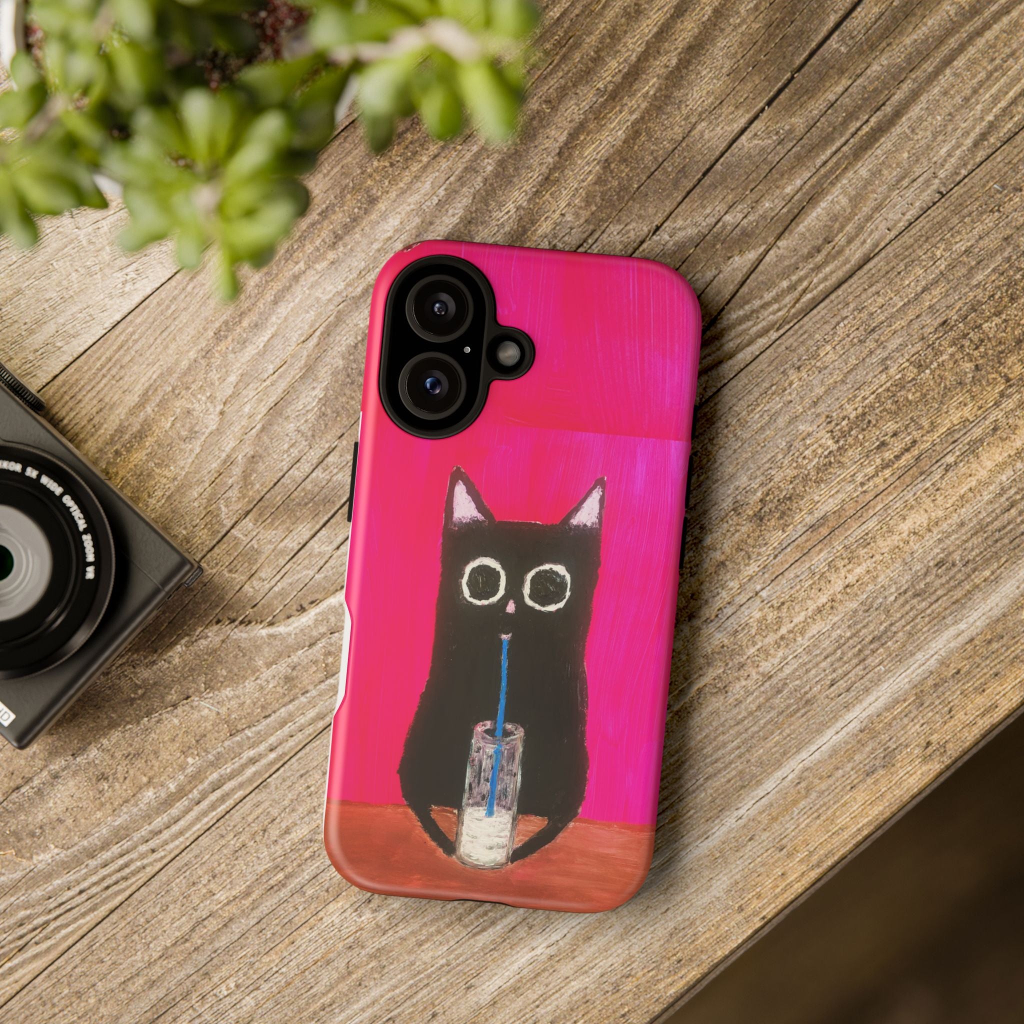 Cat Drinking Milk iPhone 16 Tough Case