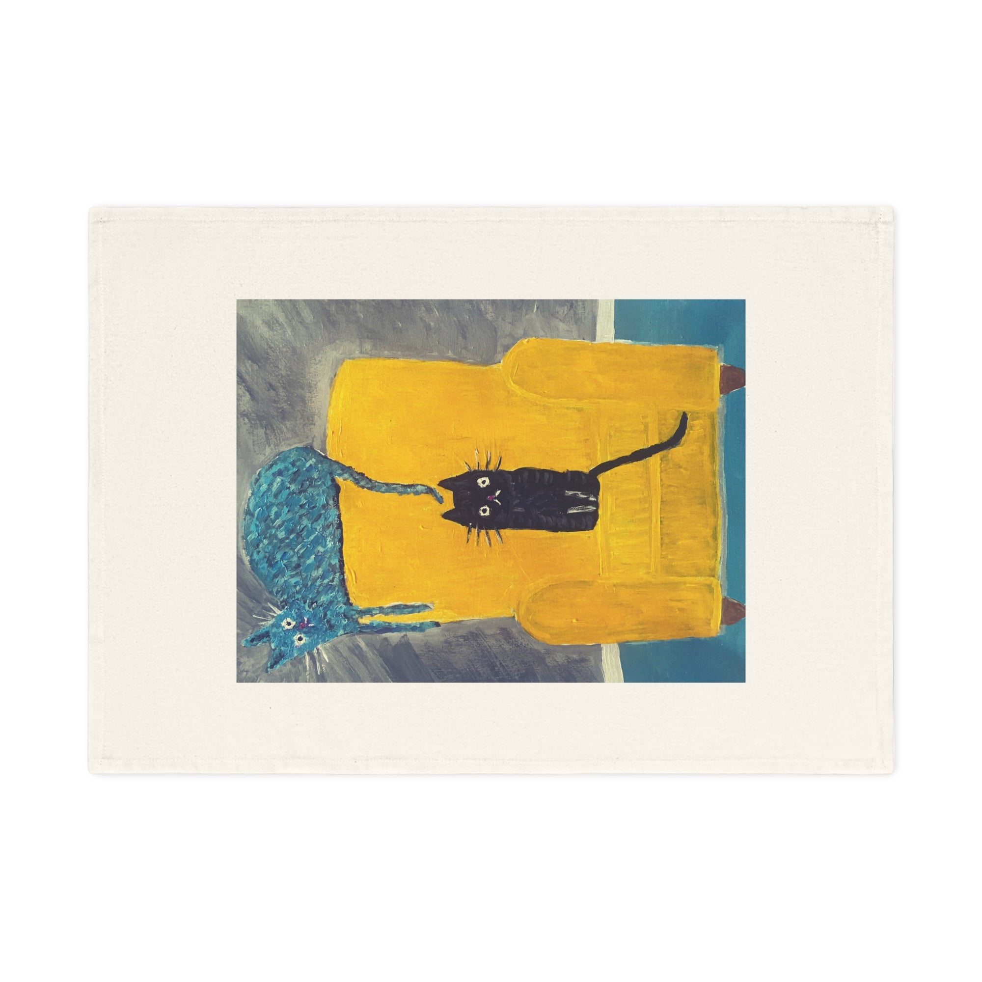 Cats On Armchair Tea Towel