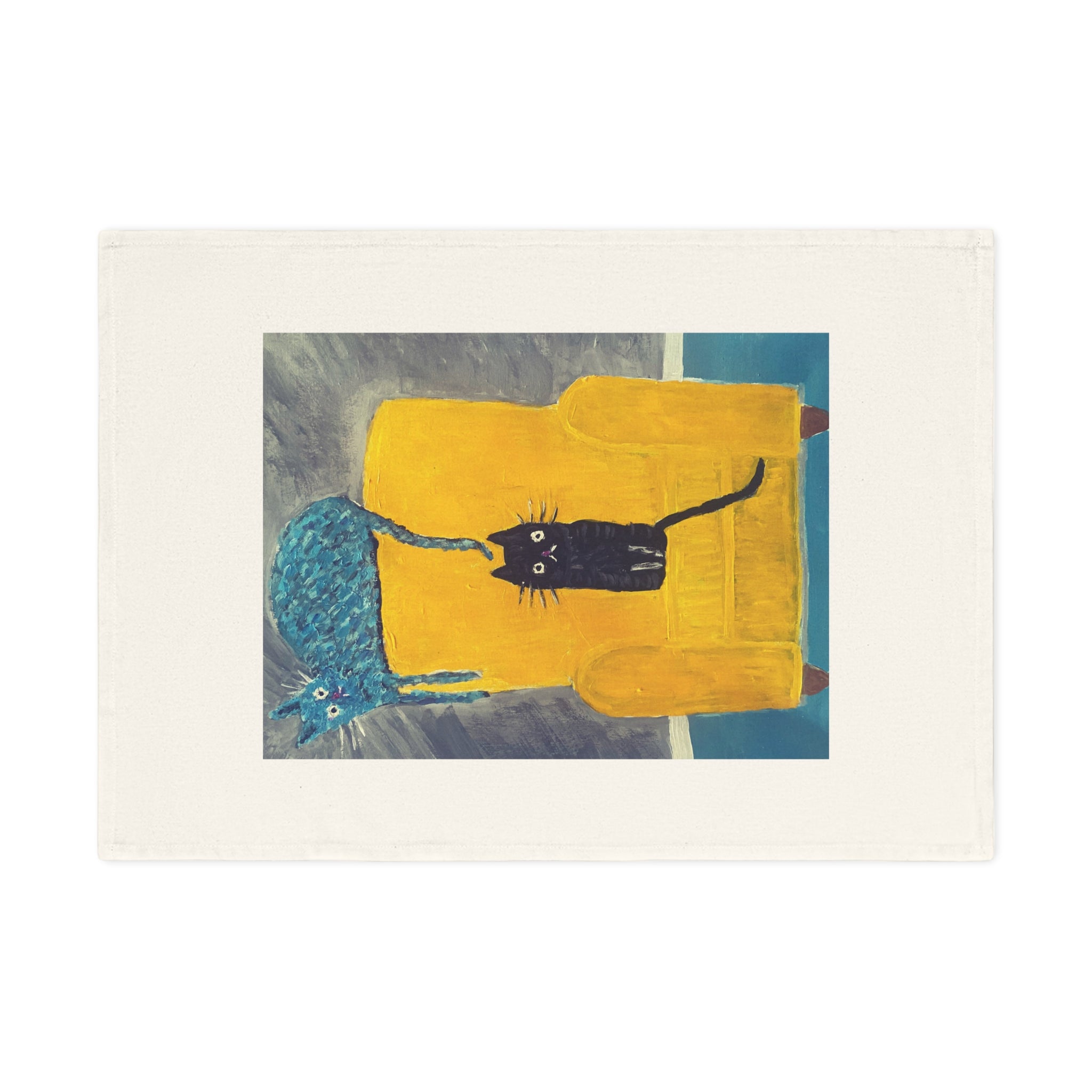 Cats On Armchair Tea Towel
