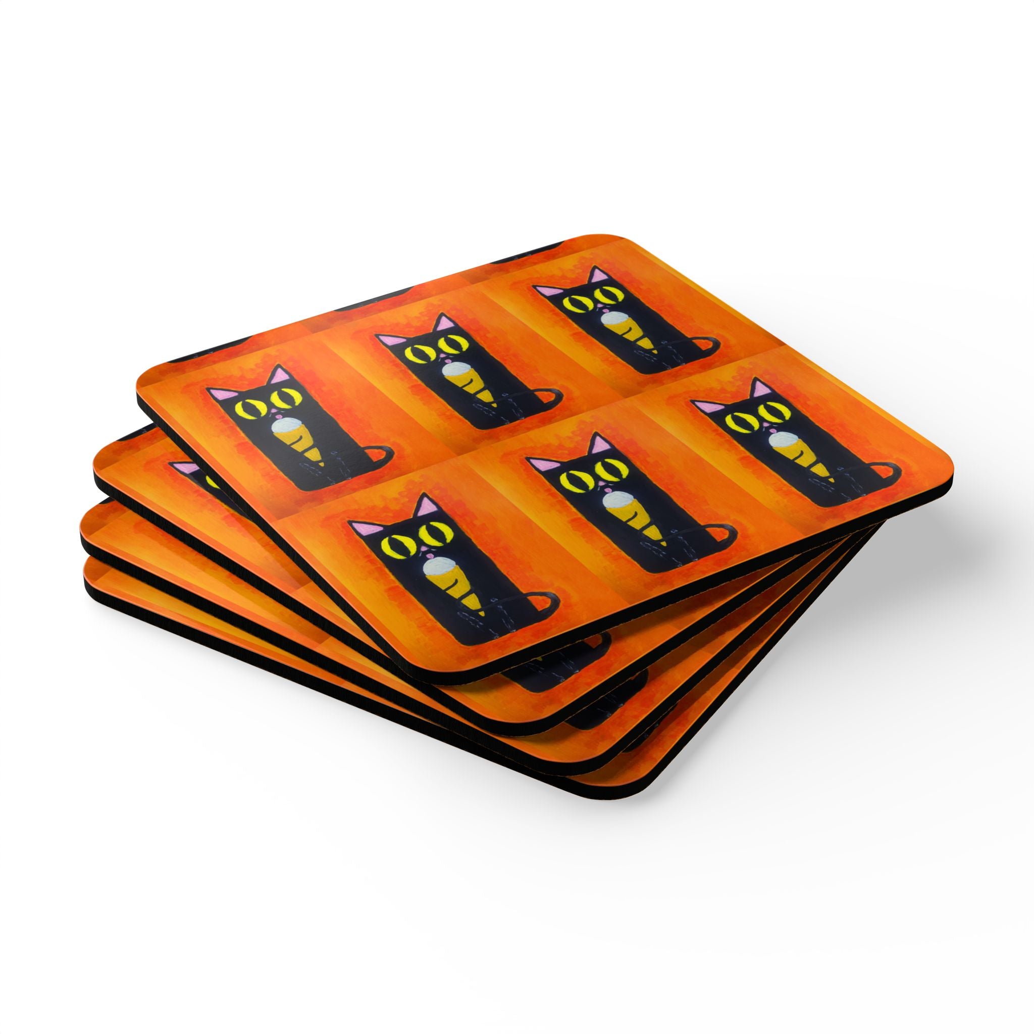 Coaster Set - Ice Cream Cat Design