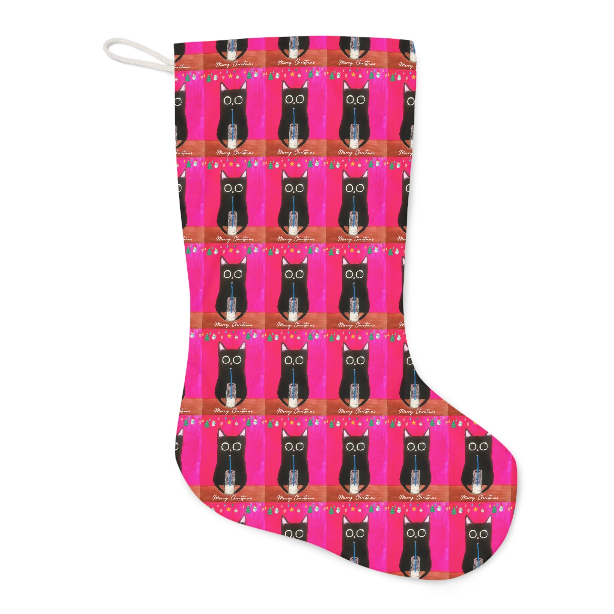 Cat With Milk Holiday Stocking