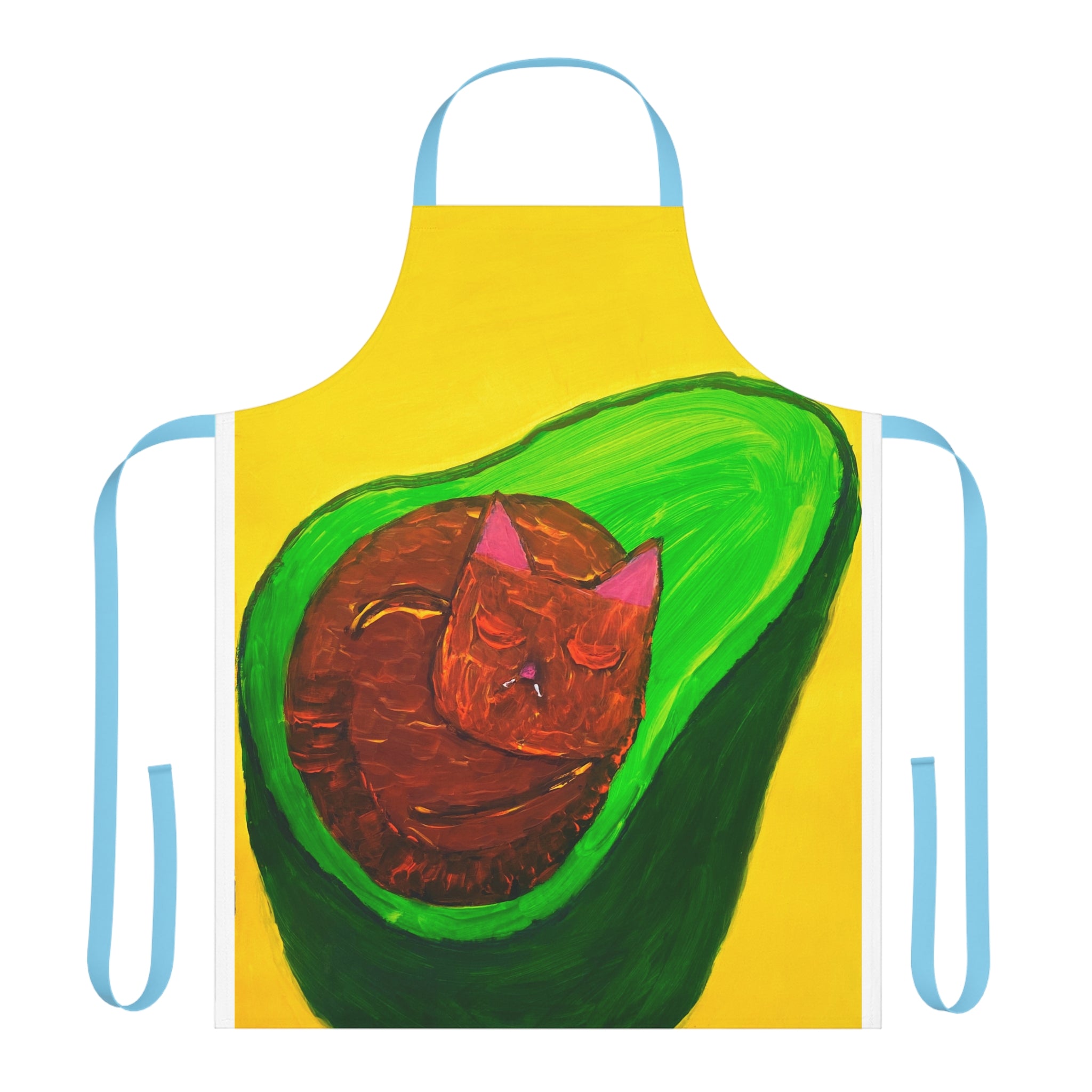 Avocado Cat Apron, Choice of 5 Colour Straps
