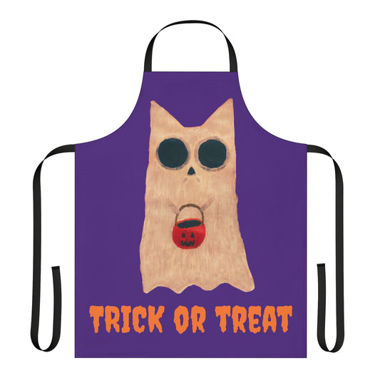 Trick Or Treat Apron, Choice Of 5 Colour Staps