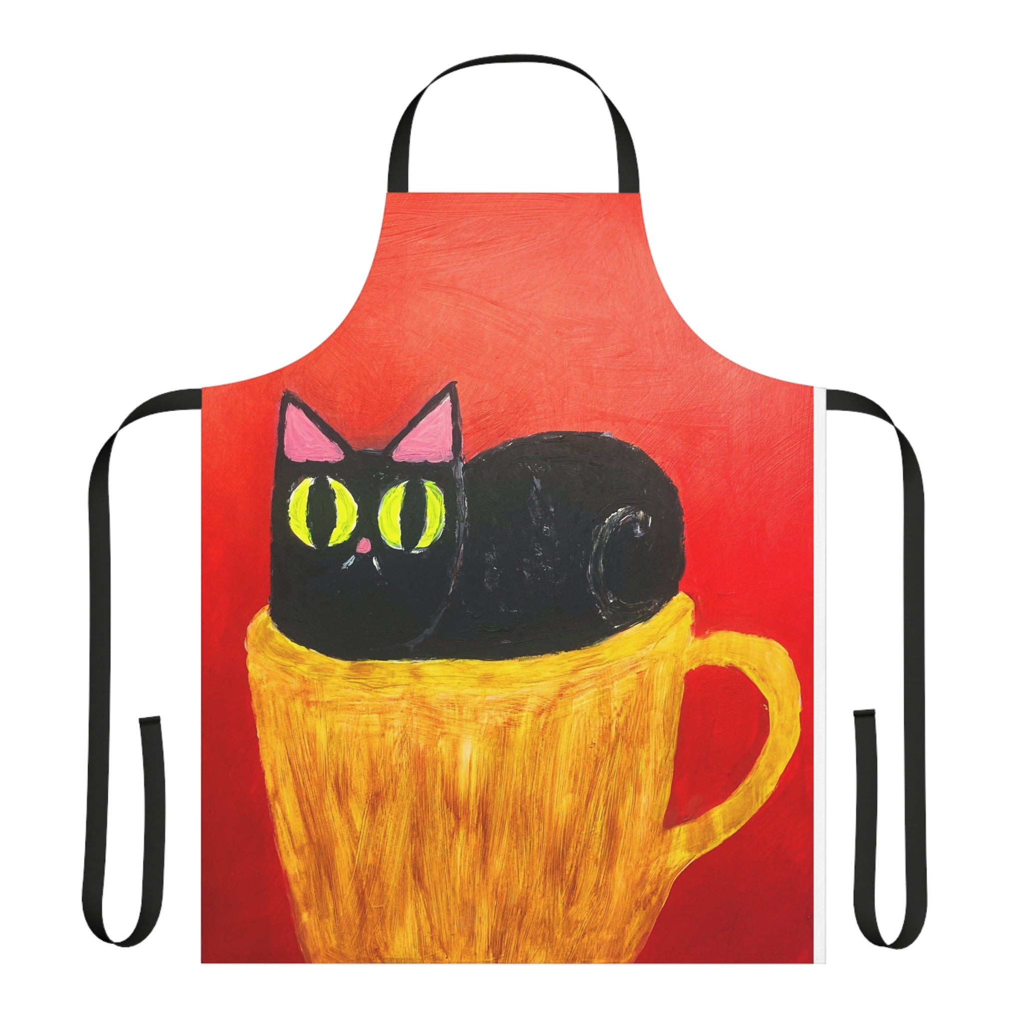 Cup of Cat Apron,Choice of 5 Colours Straps