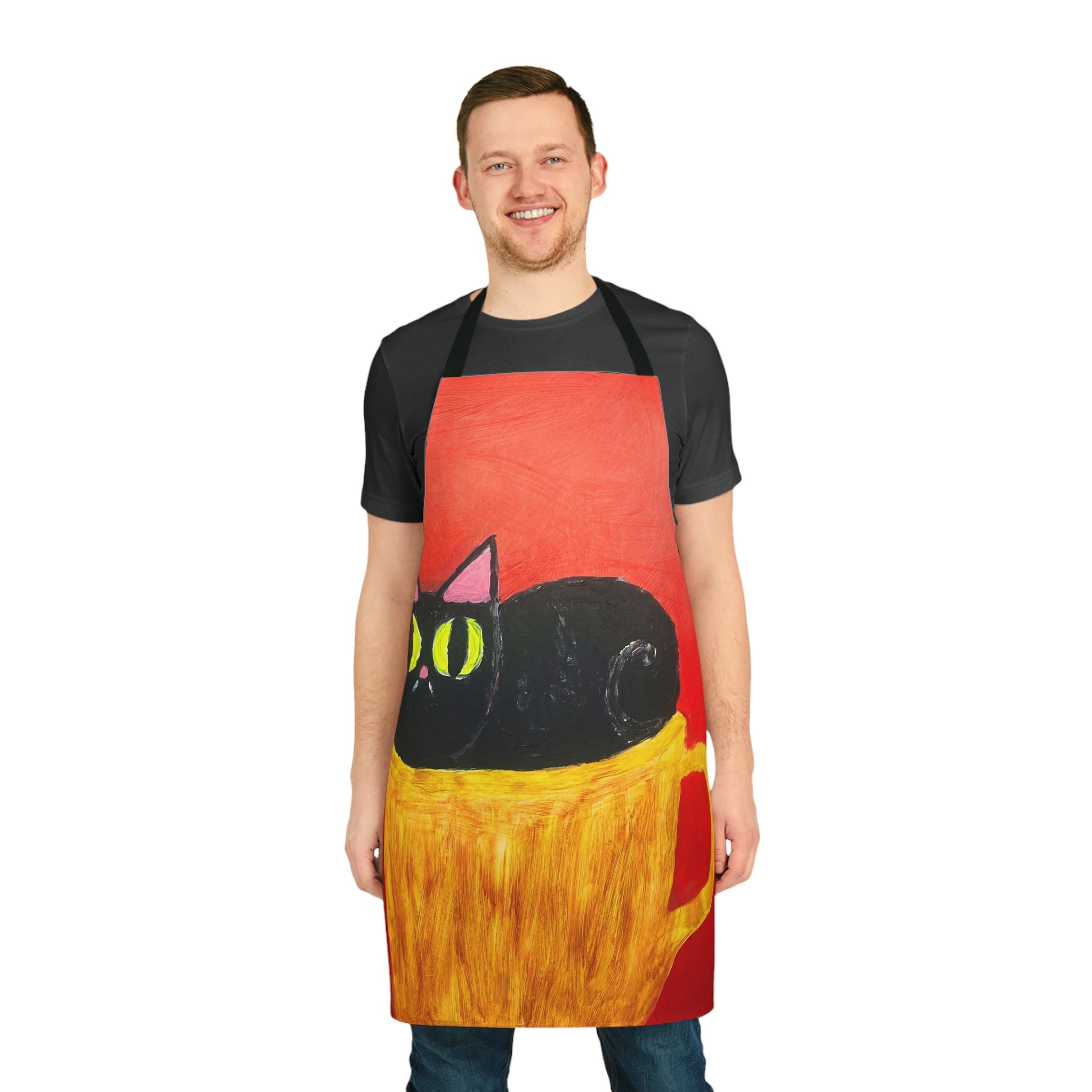 Cup of Cat Apron,Choice of 5 Colours Straps